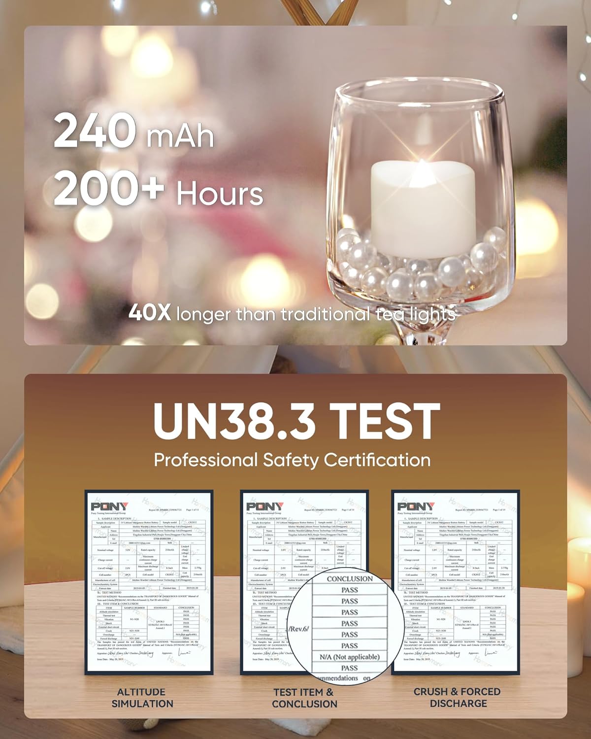 Homemory Cool White Flameless LED Tea Lights Candles, 200+Hour Battery Operated Fake Electric