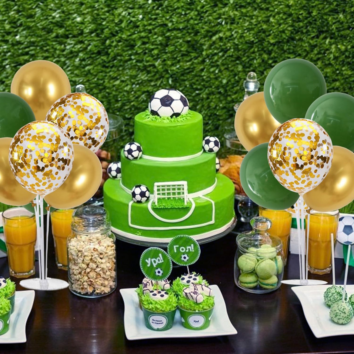 TONIFUL Sage Green and Gold Balloon Centerpieces for Table,Balloon Stand Centerpiece Table