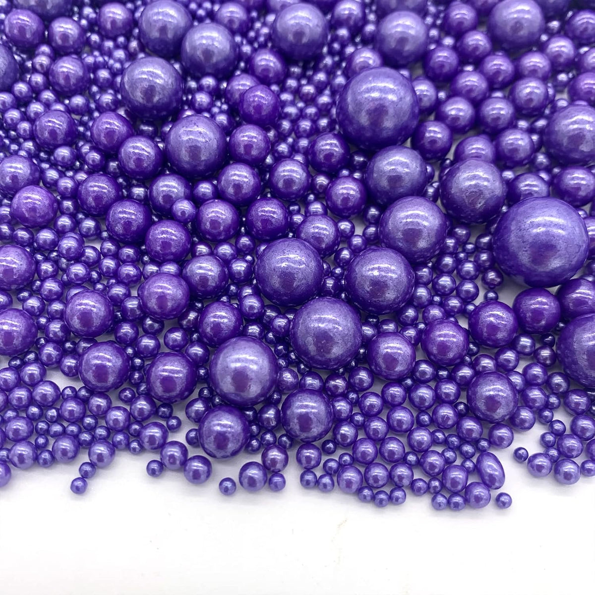 Weraru Edible Purple Pearl Sugar Sprinkles Candy Mixing Size Baking Edible Cake Decorations Cupcake