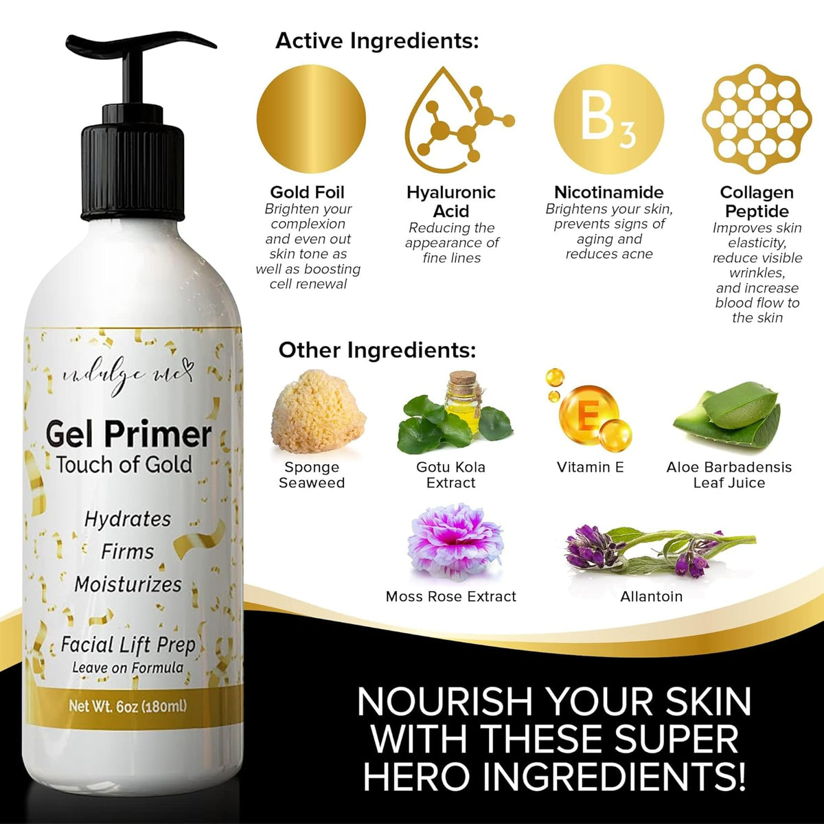 Conductive Gel - Facial Hydrating Leave-On Gel Primer, Hyaluronic Acid, Collagen Peptide