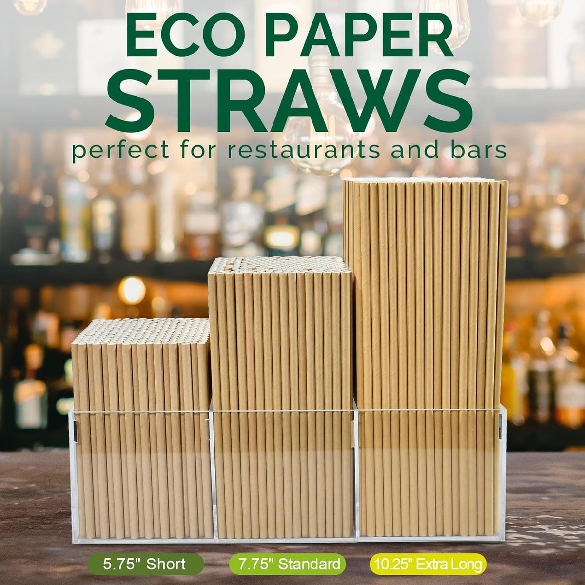10 Inch Long Paper Drinking Straws Biodegradable - For 20oz to 32oz Tall Cups, Tumblers, Bottles