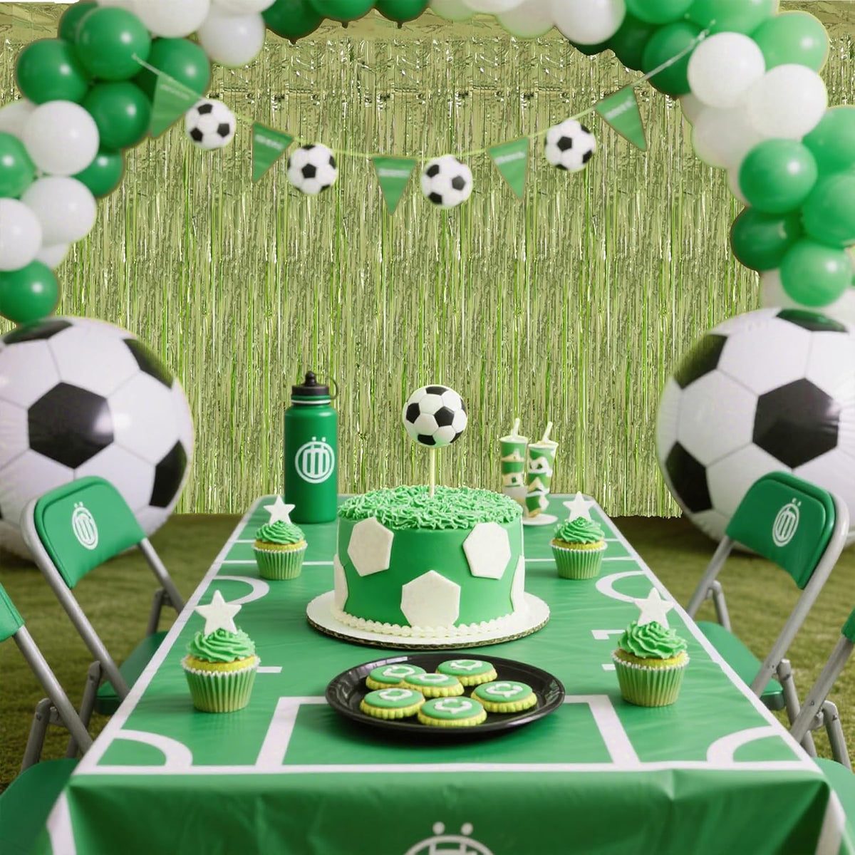 TONIFUL 3Pcs Light Green Door Streamers,Green Photo Booth Backdrop,Metallic Streamers Green Foil