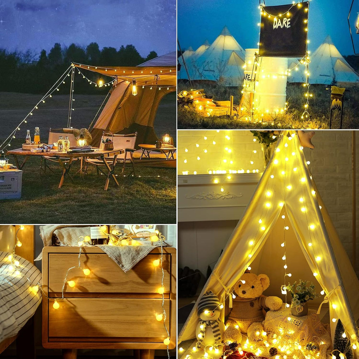 Minetom Mini Globe String Lights, 66 Ft. 200 LED Fairy String Lights Plug in, 8 Modes with Remote