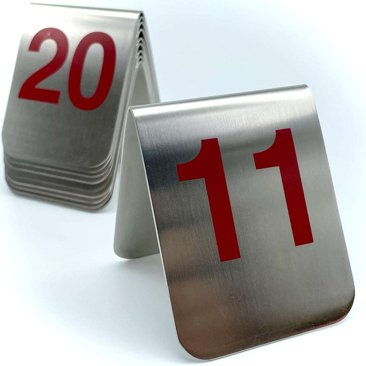 10 Pcs Metal Place Cards Stackable Tent Style Table Numbers,Place Card Holders for Celebration