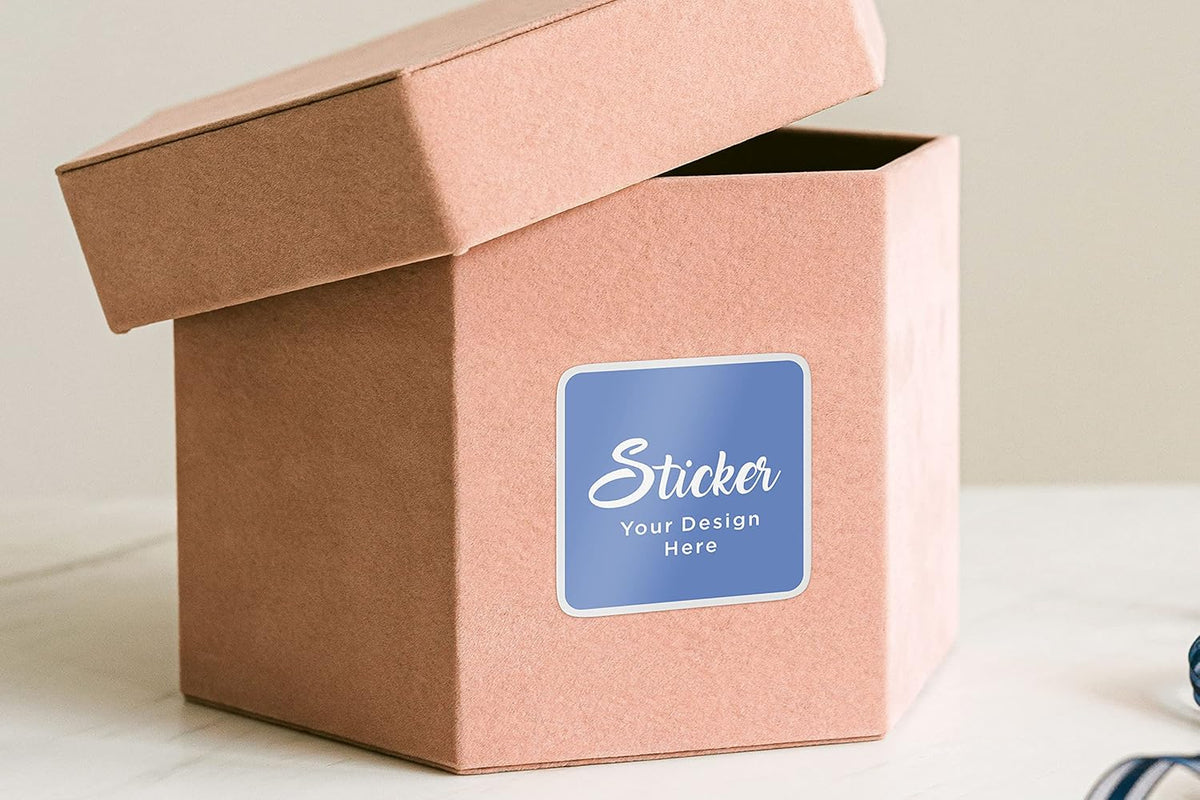 300 pcs Premium Custom Stickers Uncoated Paper 2 inch Square - Personalized Stickers for Businesses