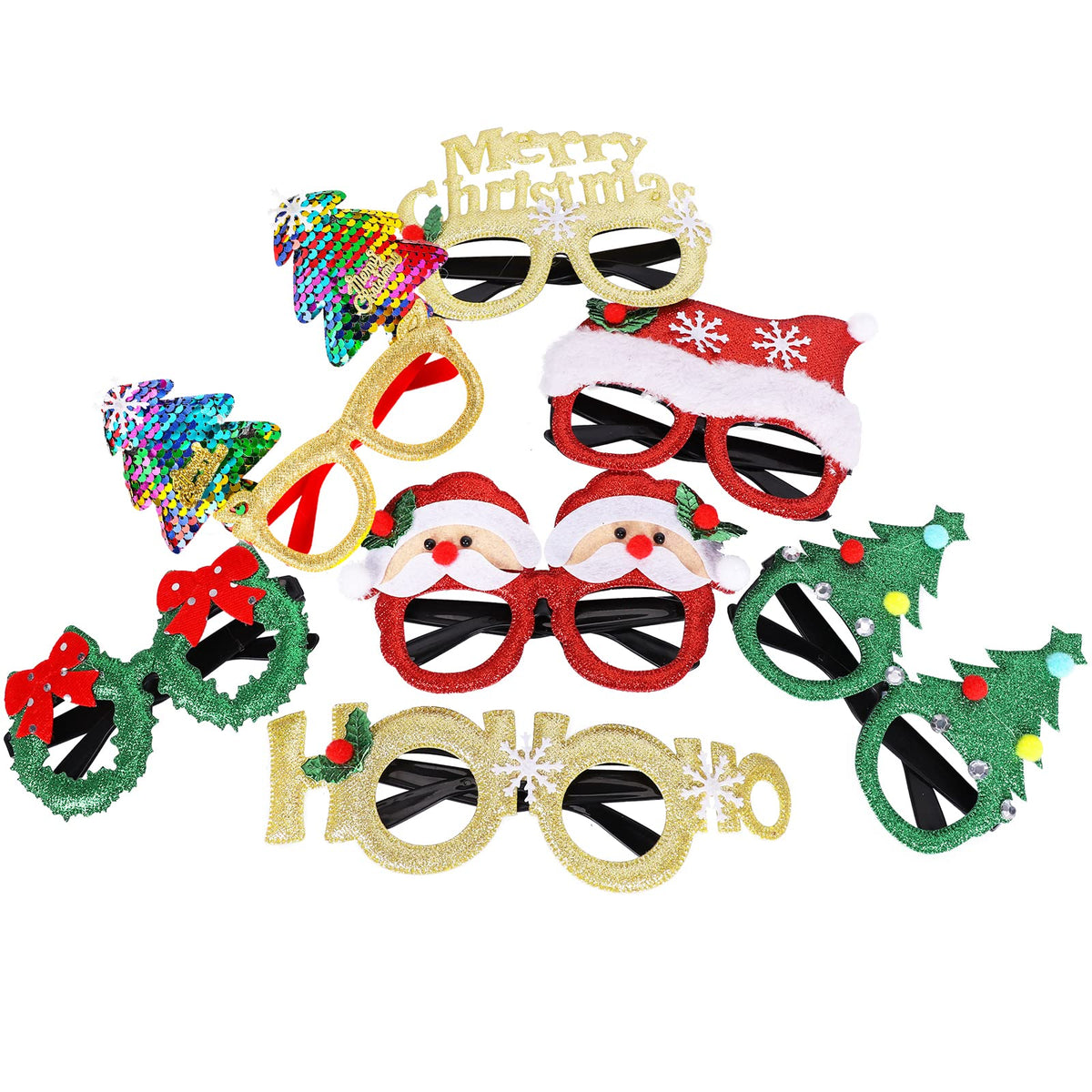Max Fun 12Pcs Christmas Glasses Accessories Party Favors for Kids
