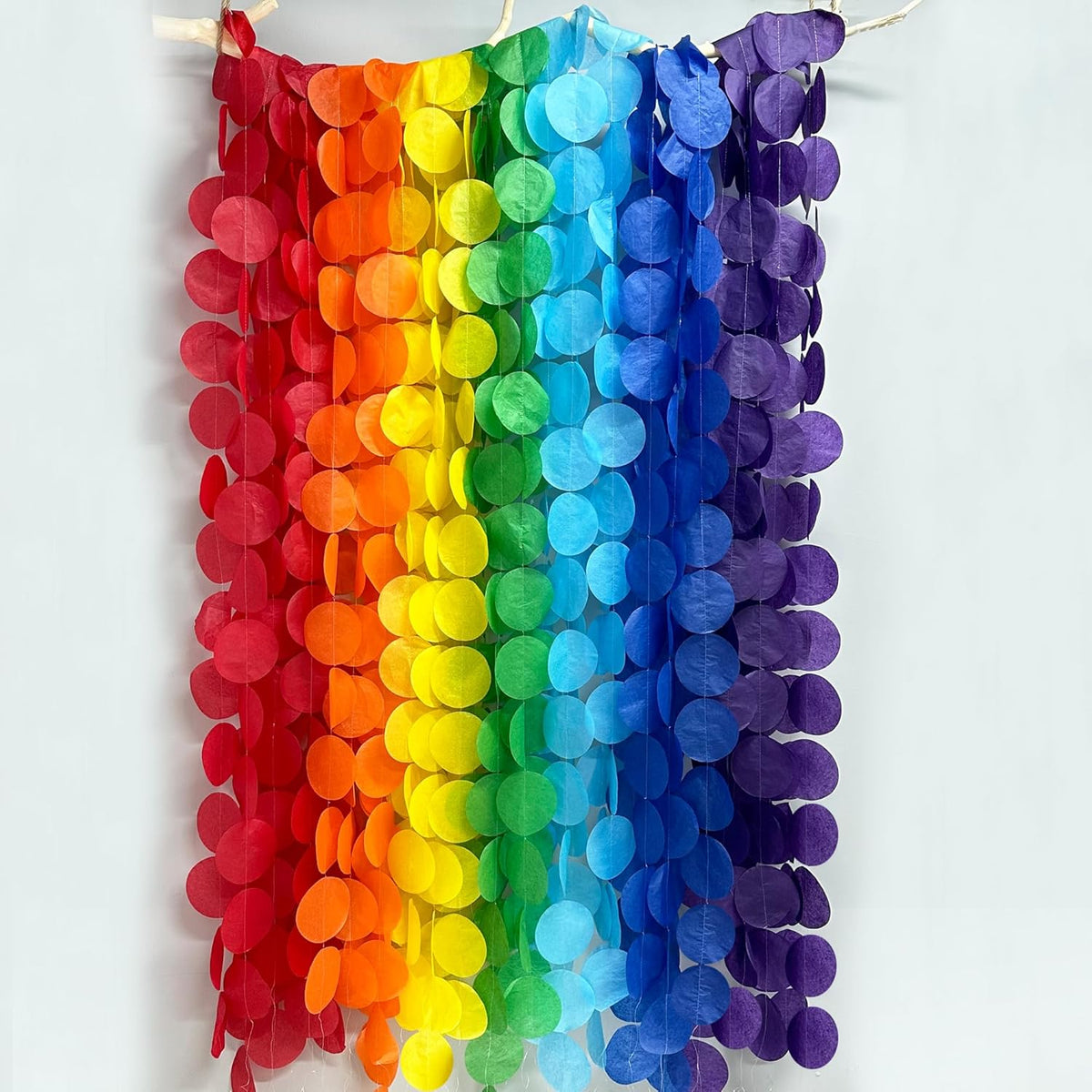 205Ft Rainbow Party Decorations Big Polka Dots Tissue Paper Backdrop Streamer Colorful Circle Dots