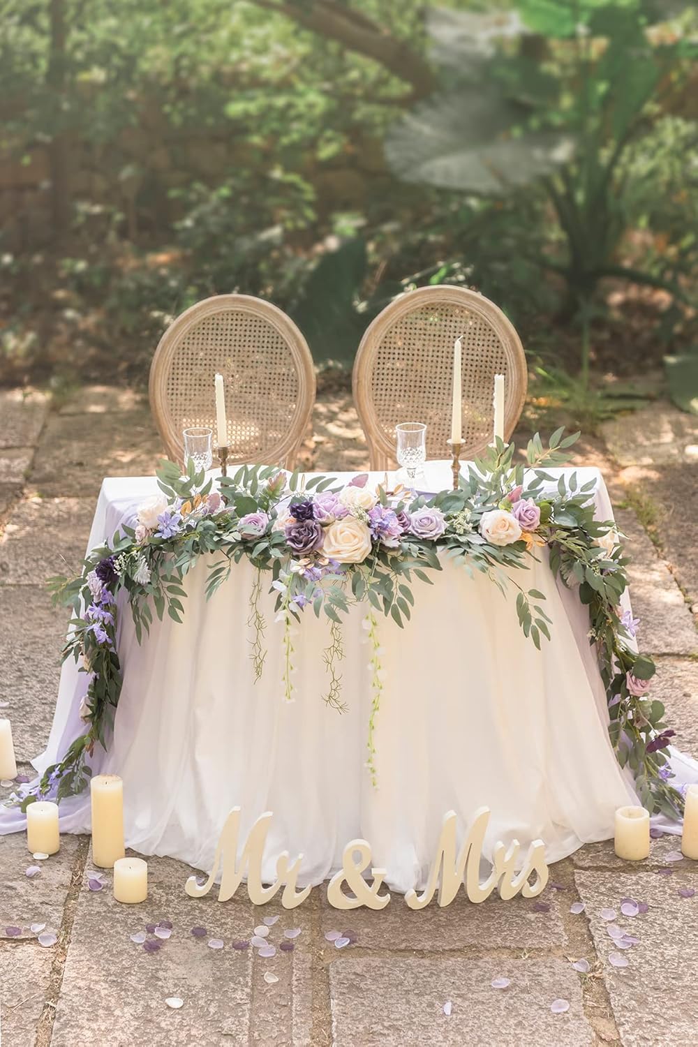 Ling's Moment 9FT Flower Garland for Backdrop Decorations - Wedding Arch Flowers, Eucalyptus &