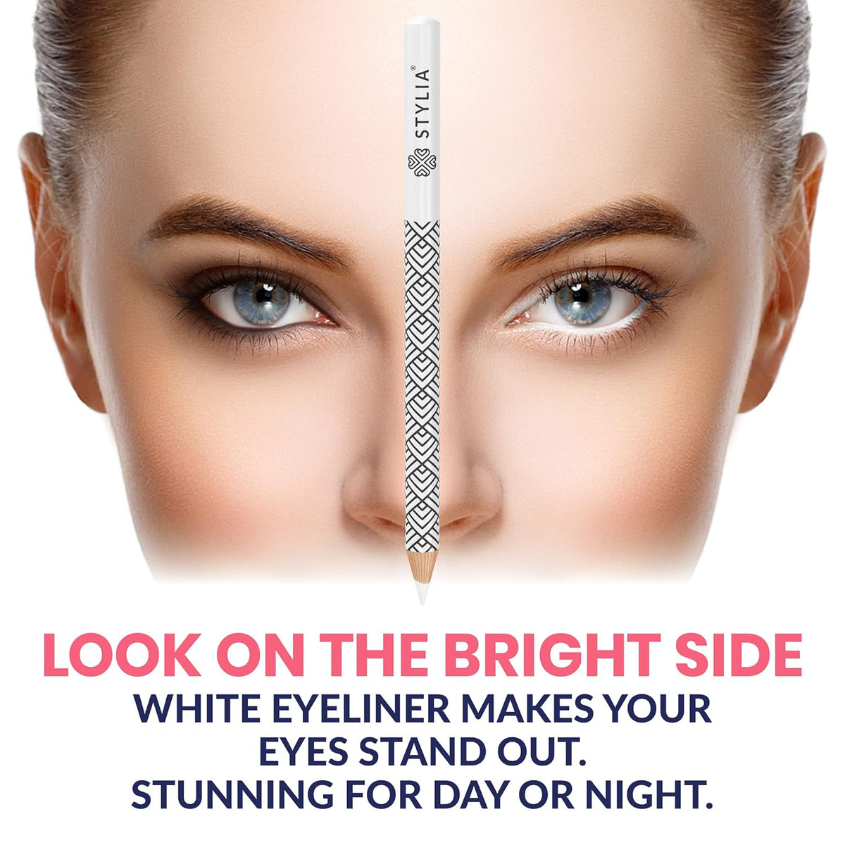 Stylia Waterproof White Eyeliner Pencil For Women – Long-Lasting Microblading Supplies Brow Pencil