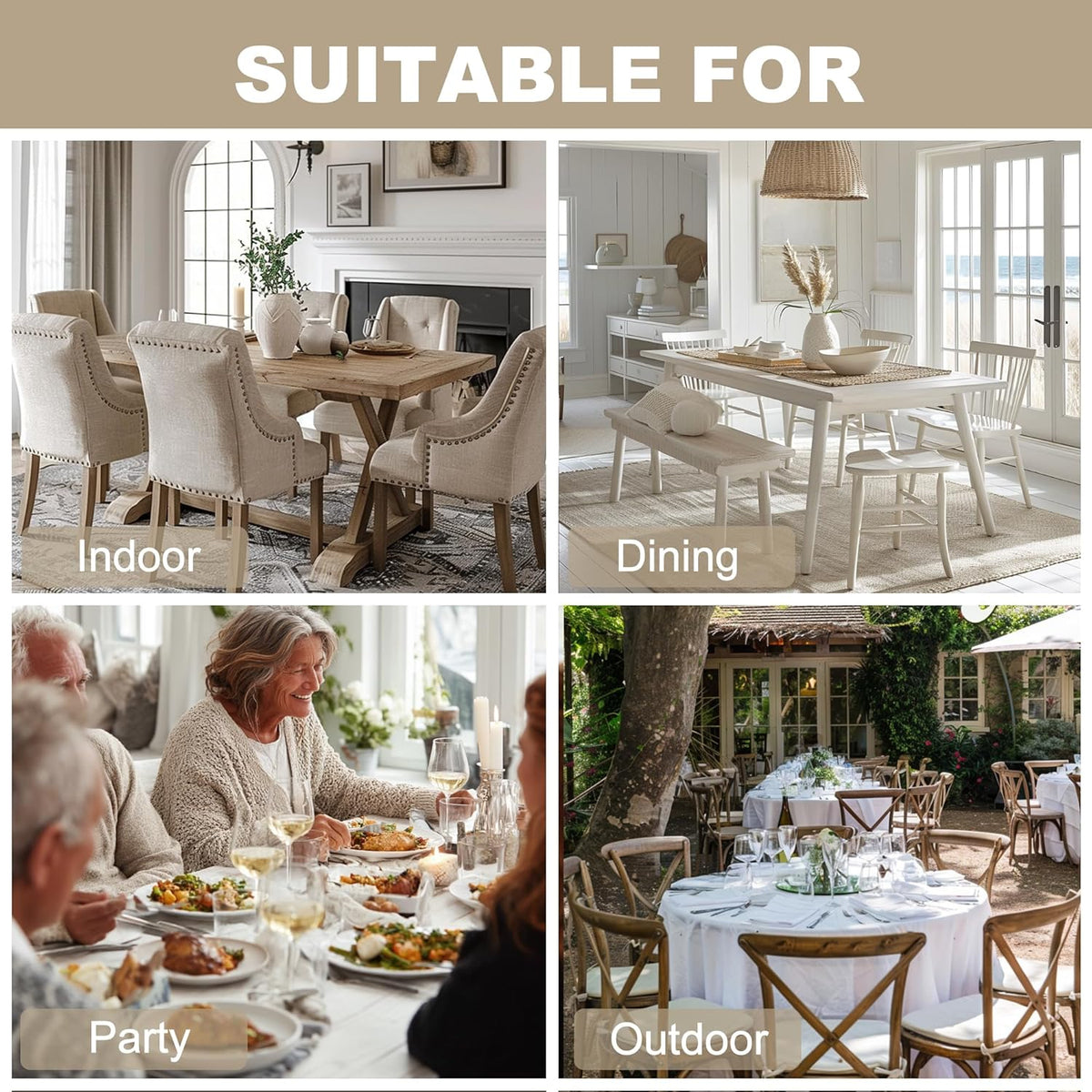 Hiasan 2 Pack Faux Linen Rectangle Tablecloth - Wrinkle and Stain Resistant Washable Table Cloth