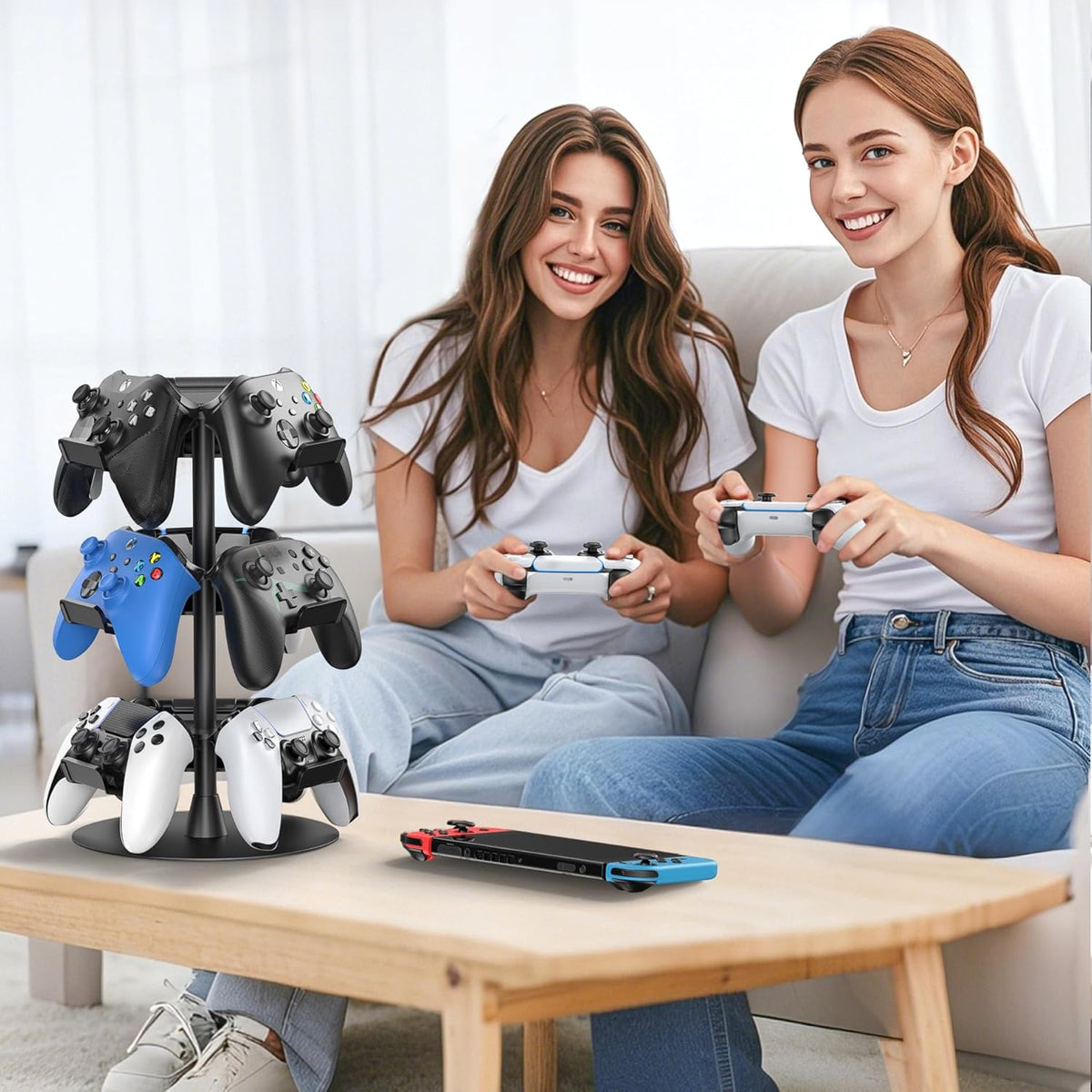 Headset Stand 3 Tiers for Desk, Rotatable Gaming Controller Stand for PS5/PS4/Xbox/Switch2/PS