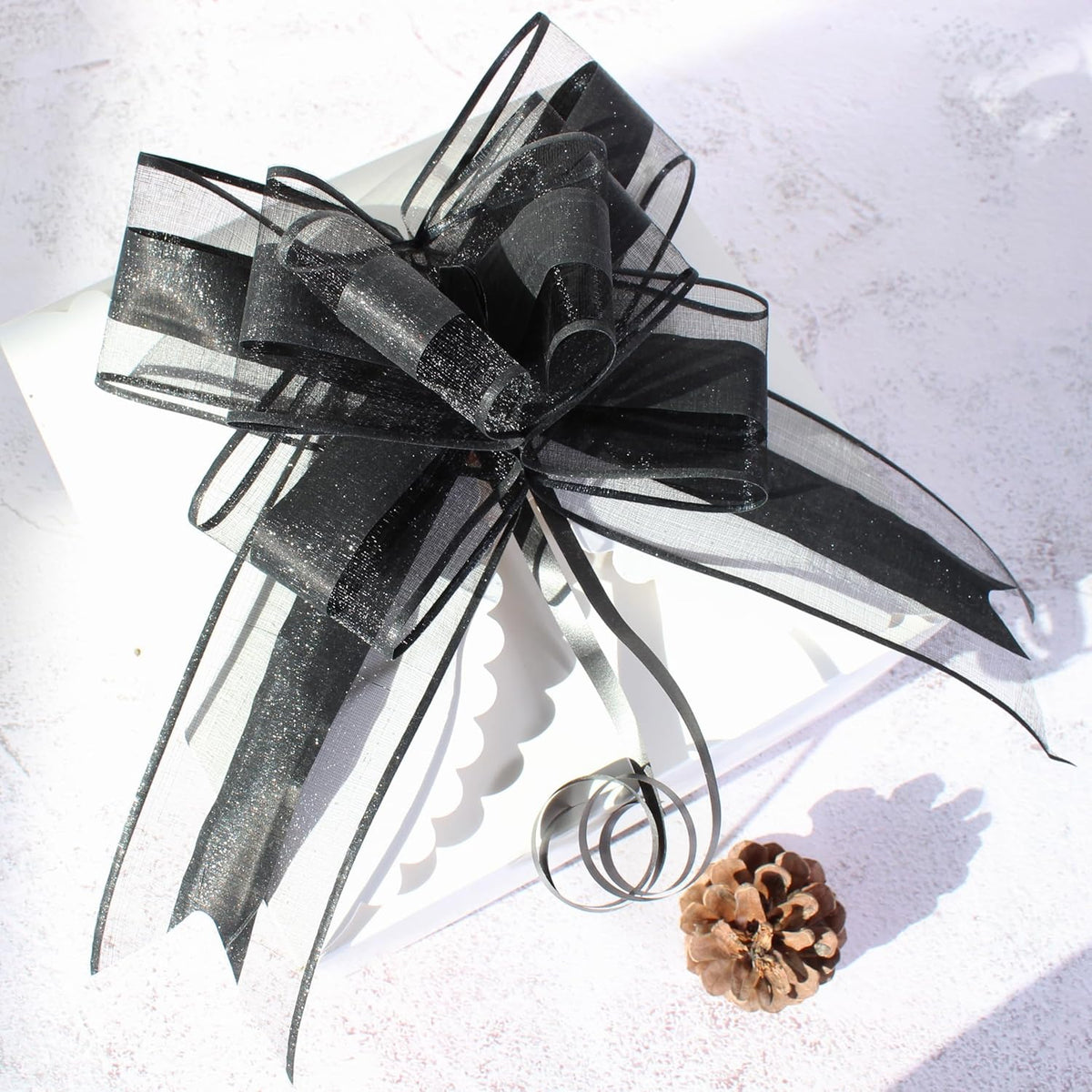 WEWILUCK Large Black Gift Bows - Perfect bows for Gift Wrapping,Big Pull Gift Wrap Bows for Man