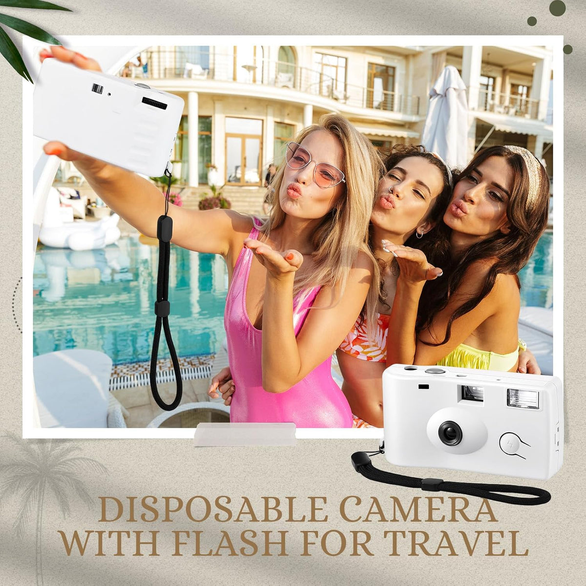 Treela 2 Pcs White Disposable Camera for Wedding Flash Film Camera 35mm 200ISO 17 Film Single Use