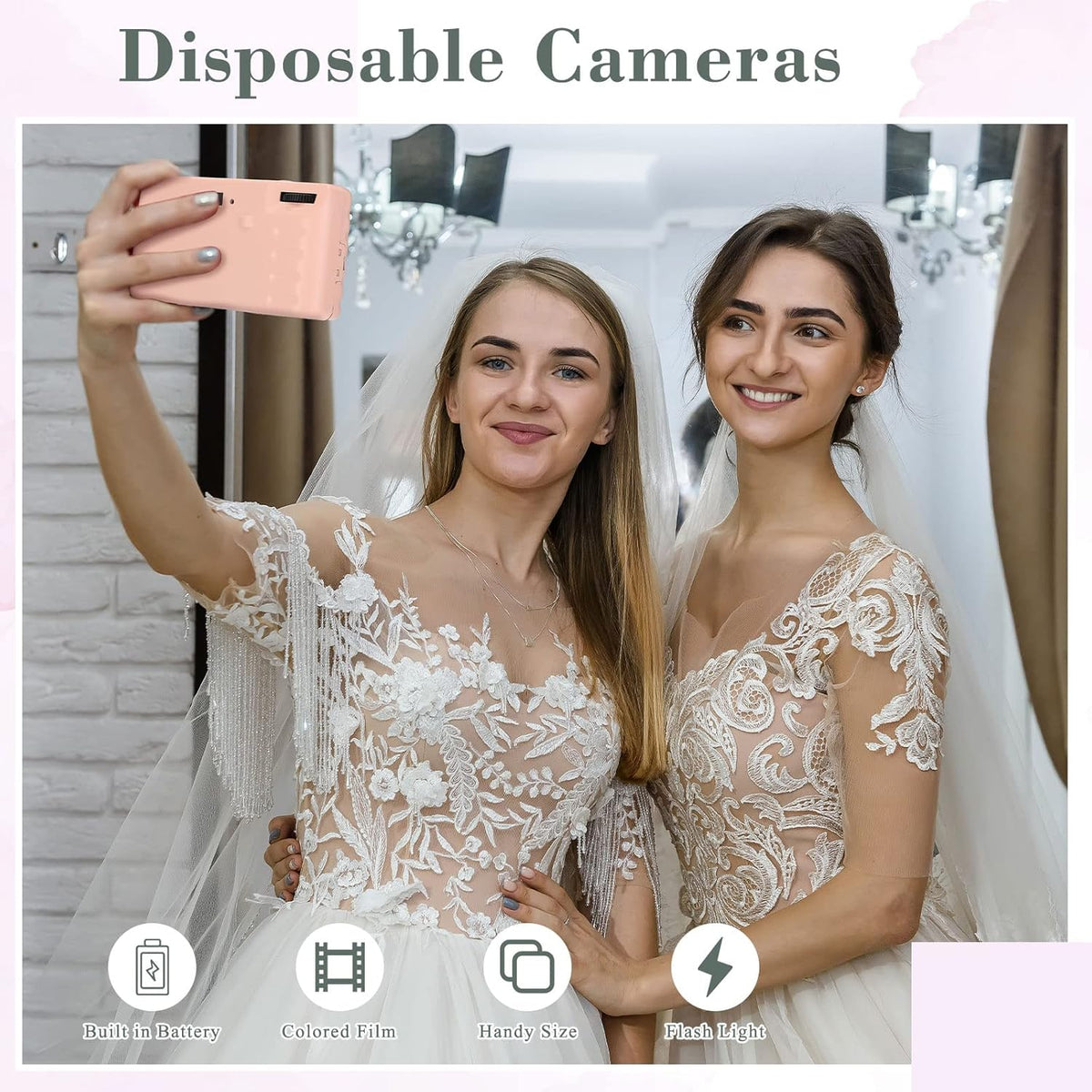 LEIFIDE 8 Pcs Disposable Camera Bulk for Wedding Single Use One Time 35mm Camera with Flash Color