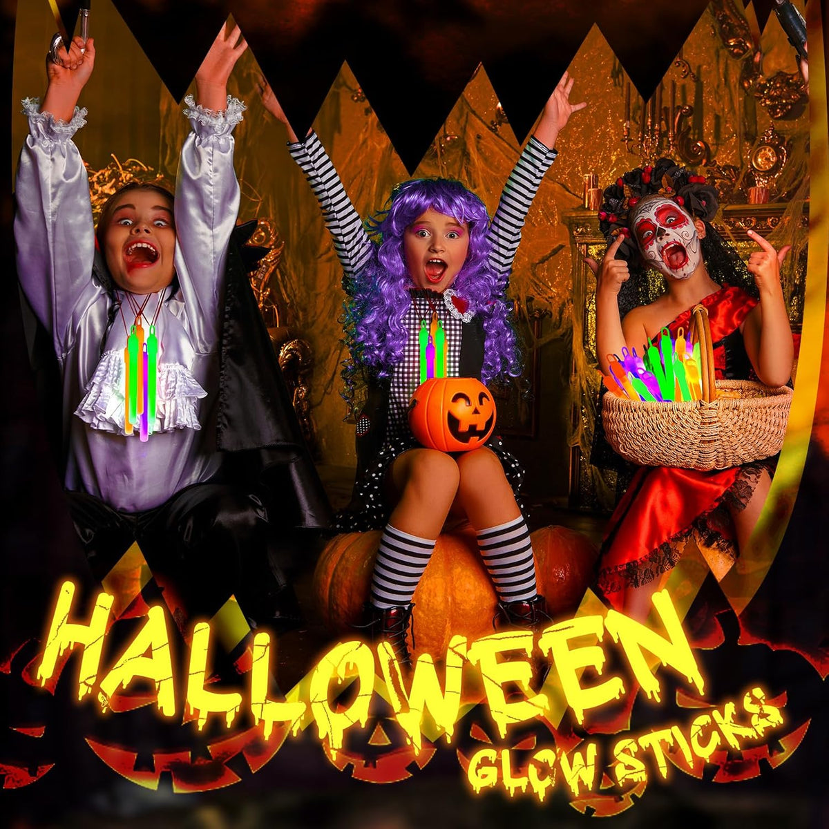 Lewtemi 4" or 6" 100 Pack Bright Glow Sticks Bulk, Glow in The Dark Party Supplies Birthday and