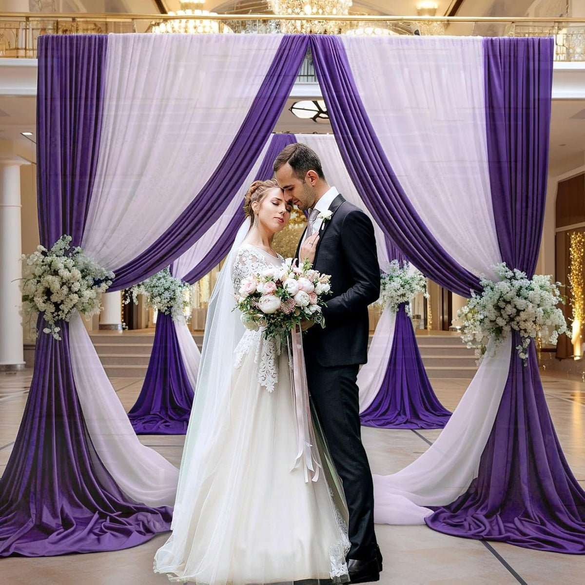 10 x 10 Feet Purple Backdrop Curtain for Partie, Background Curtains for Photoshoot, Birthday