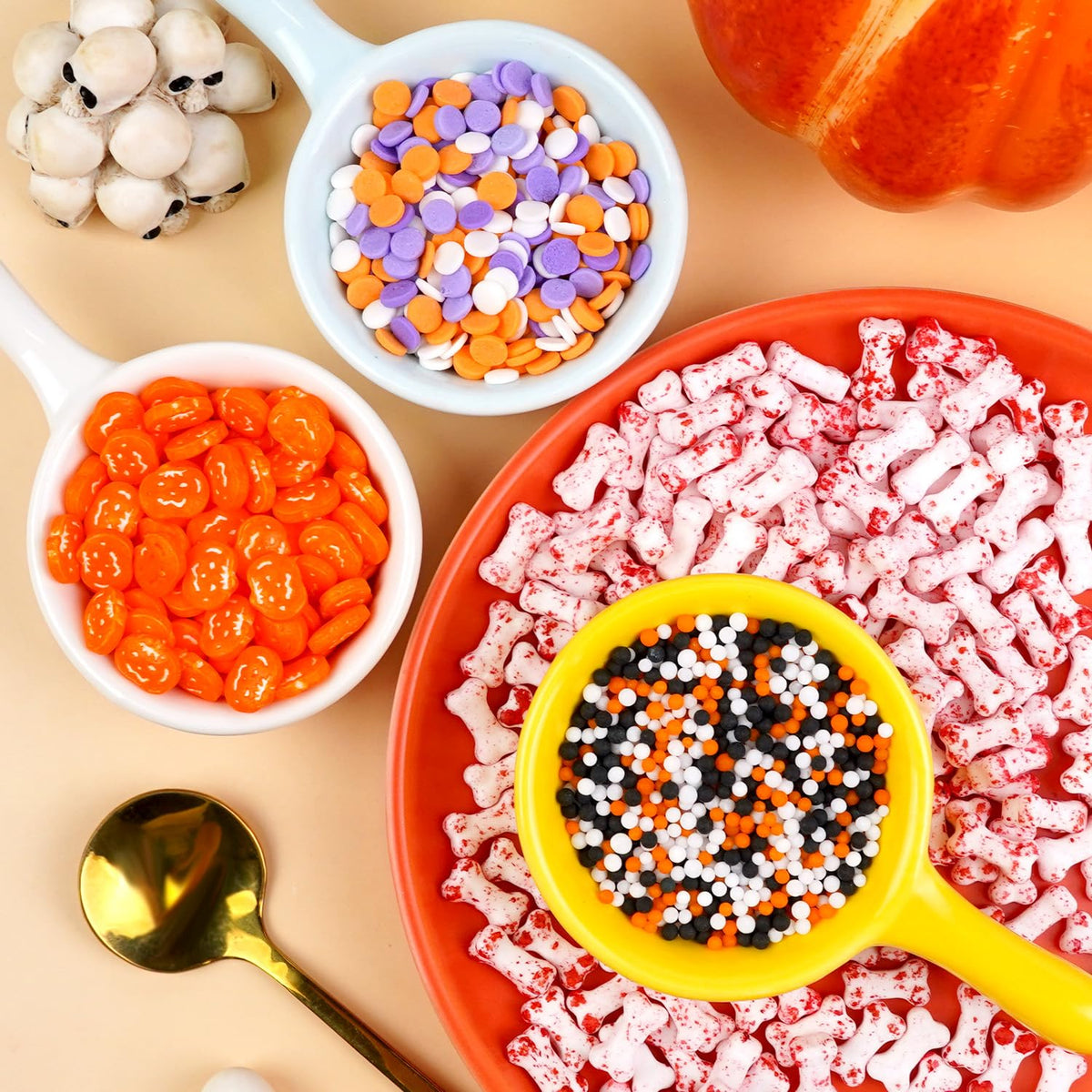 Dazzjoy Halloween Sprinkles, 150g/5.29oz, Edible Halloween Sprinkles for Cake Decorating, Edible