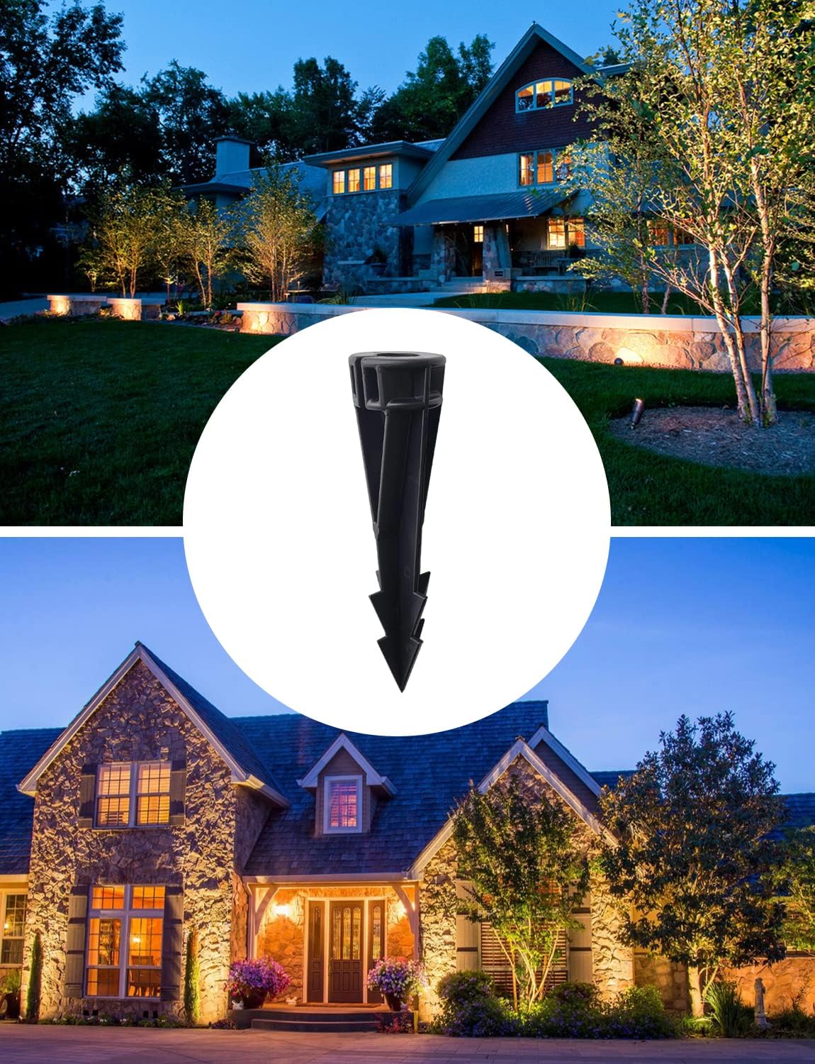 COLOER Landscape Lights 8 Inch In-Ground Stake Spikes Replacement 1/2" NPS Thread with Side Wire