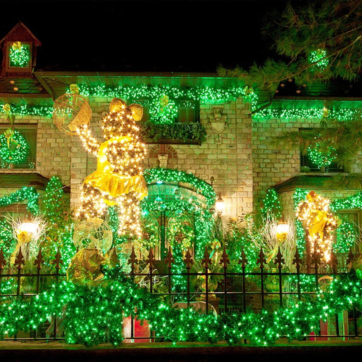 JMEXSUSS 250 LED Green Christmas String Lights Indoor, 91.5ft Connectable Green LED Light Outdoor