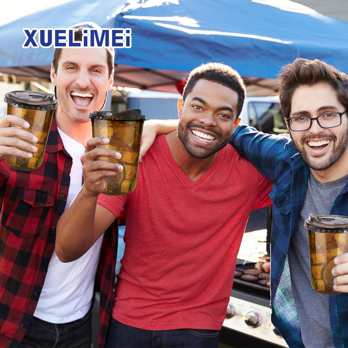 16oz Disposable Stemless Glasses With Strawless Sip Lids,PET Disposable Drinking Cups,Clear Plastic