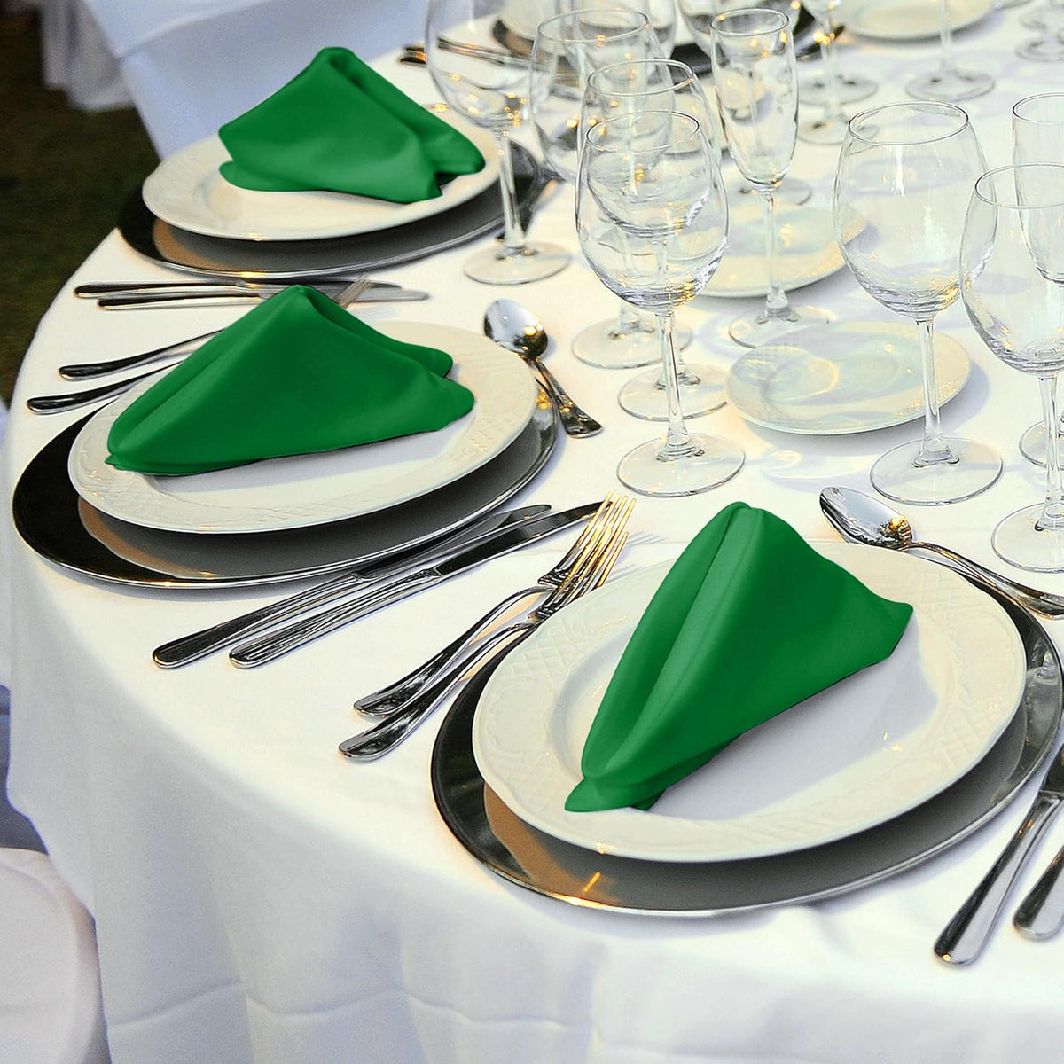 ANECO 12 Pieces Satin Napkins Soft Dinner Napkins Square Table Napkins 17 x 17 Inches for