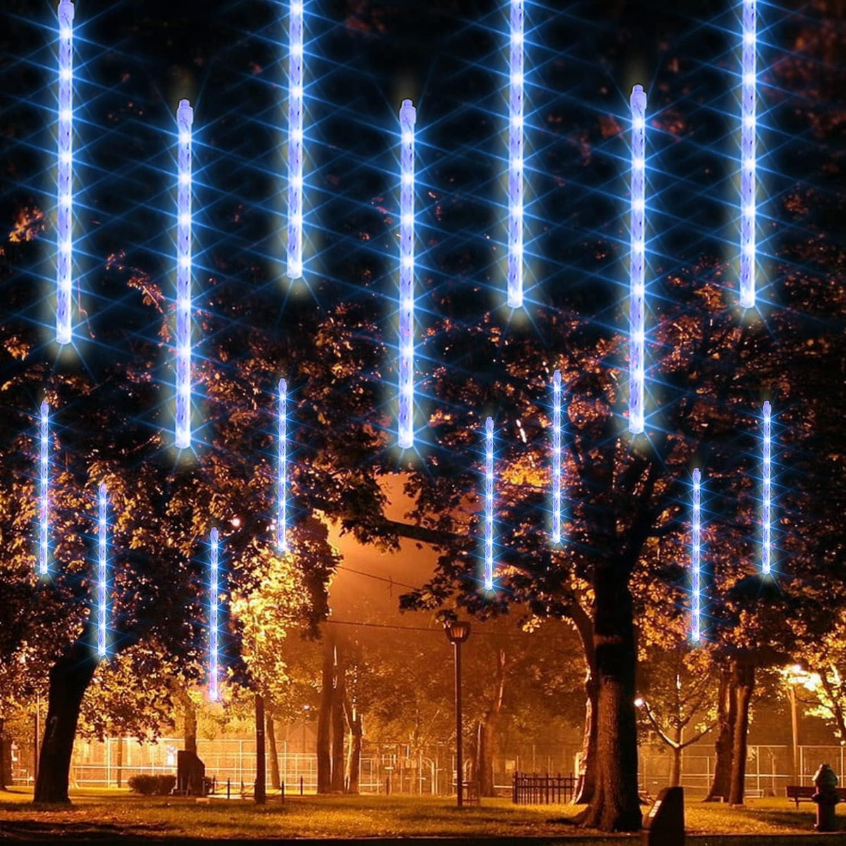 Dazzle Bright 864LED Christmas Light, Meteor Shower Rain Lights 11.8 Inch 24 Tubes, Waterproof Plug