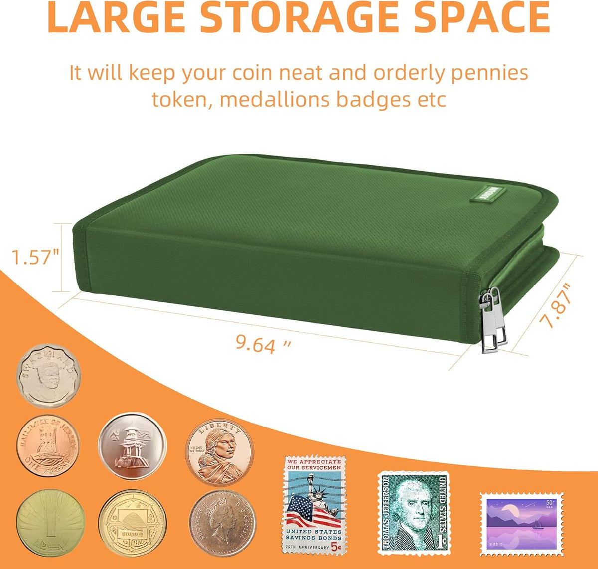 Coin Collection Book for Collector,260 Pockets Fireproof Coin Collection Holder Album,Coin