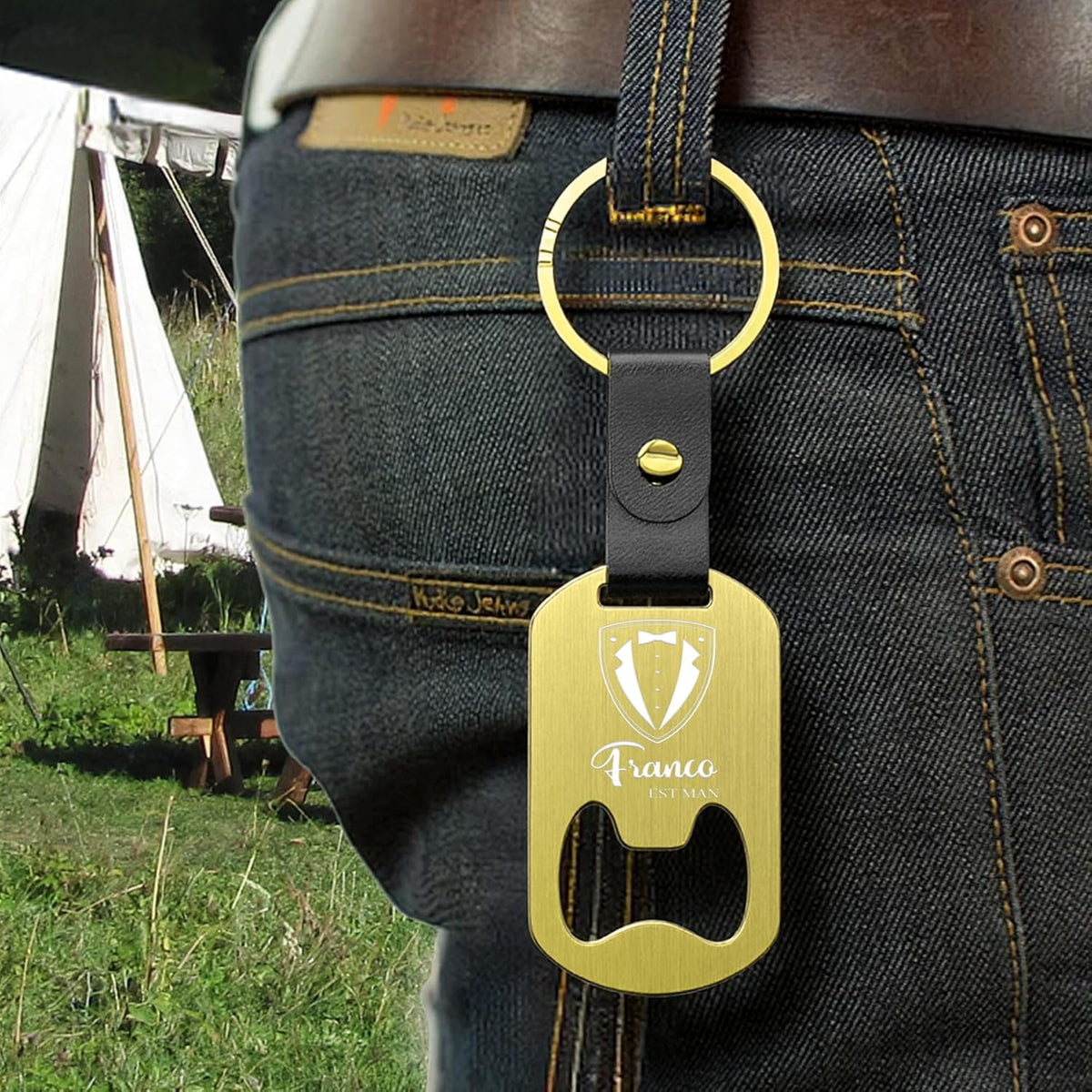 2 in 1 Personalized Bottle Openers Keychains Bulk,Pack 5-100 Flat Metal Custom Keychain with Your