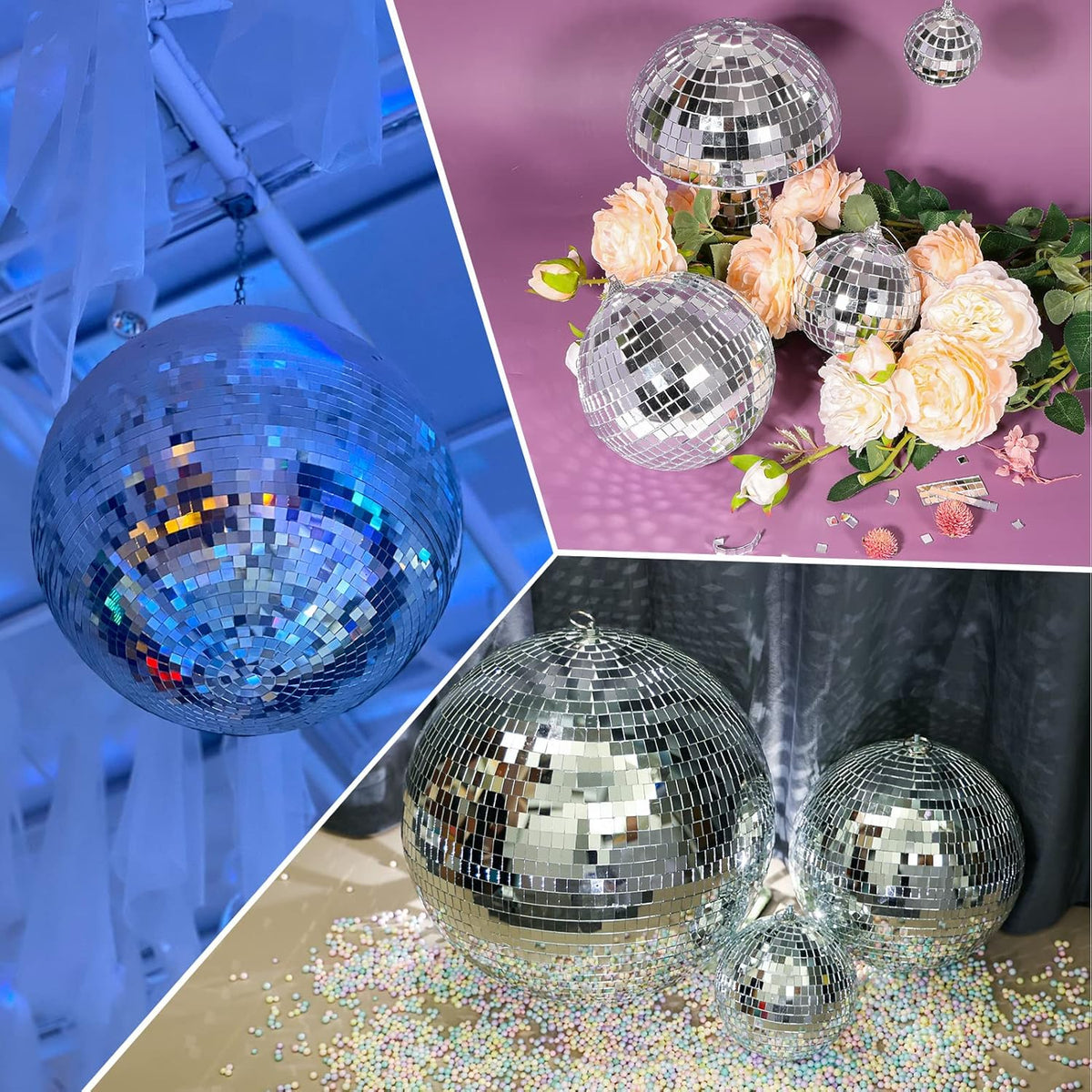 PP OPOUNT 2360 PCS Self Adhesive Mosaic Tiles, 5 x 5 mm Disco Tiles, Square Mirror Mosaic Tiles for