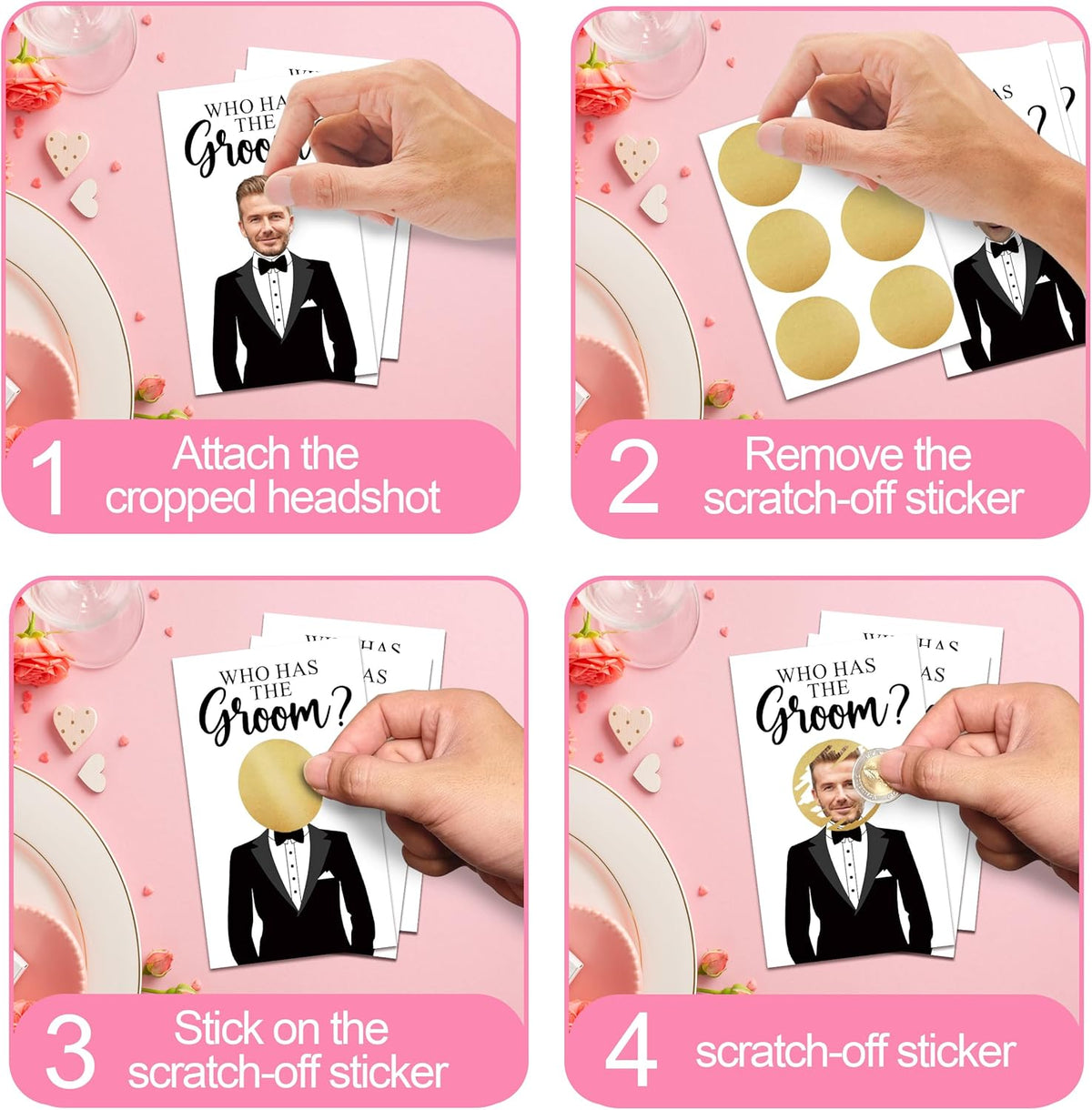 Who Has The Groom Bridal Shower Scratch Off Cards, 41Pcs Funny Wedding Shower Scratch Off Cards