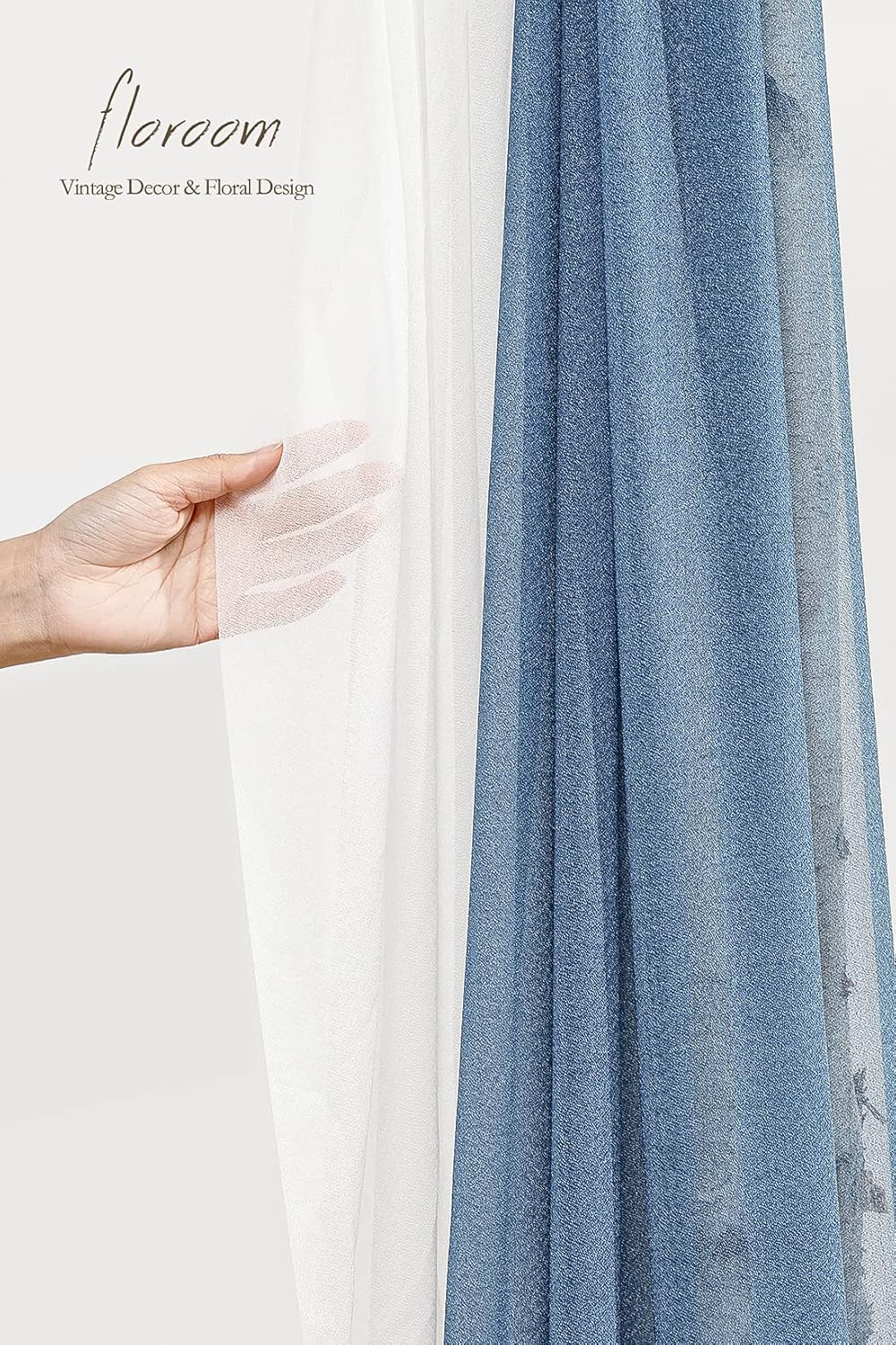 Floroom Wedding Arch Draping Fabric 2 Panels 20Ft Chiffon Fabric Drapes Arbor Drapery Wedding
