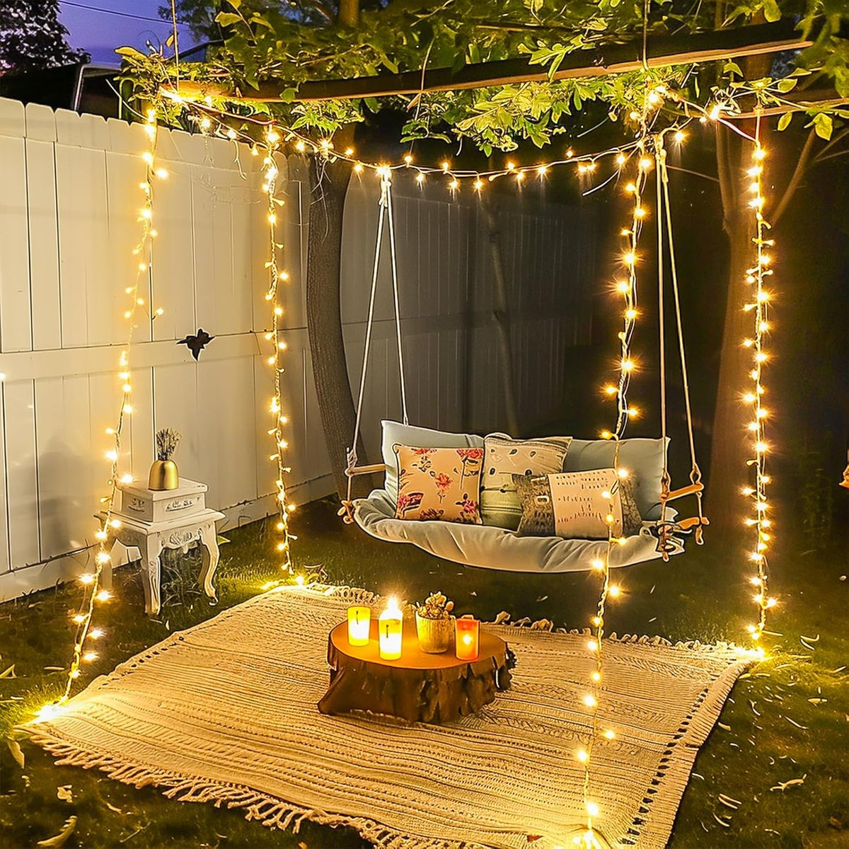 JMEXSUSS 230ft 720 LED Warm White Christmas String Lights Outdoor, Plug-in Outdoor String Lights
