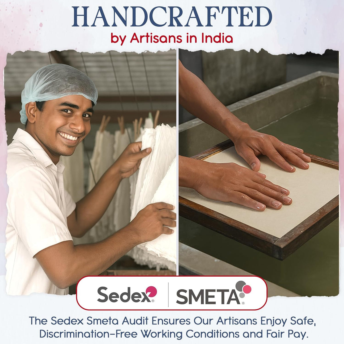 Wanderings Handmade Antique Deckle Edge Blank Cards - 4"x6" Package of 50 - Mixed Media Cards for