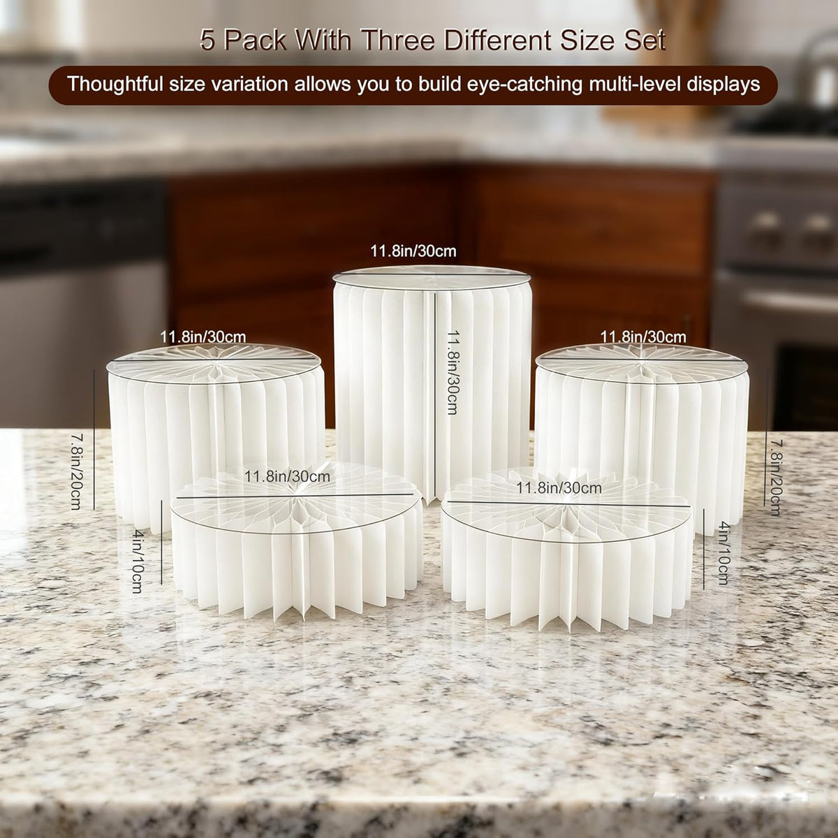 5 Pcs Buffet Risers Food Display Risers for Party Buffet Table, Dessert Table Display Set Cake and