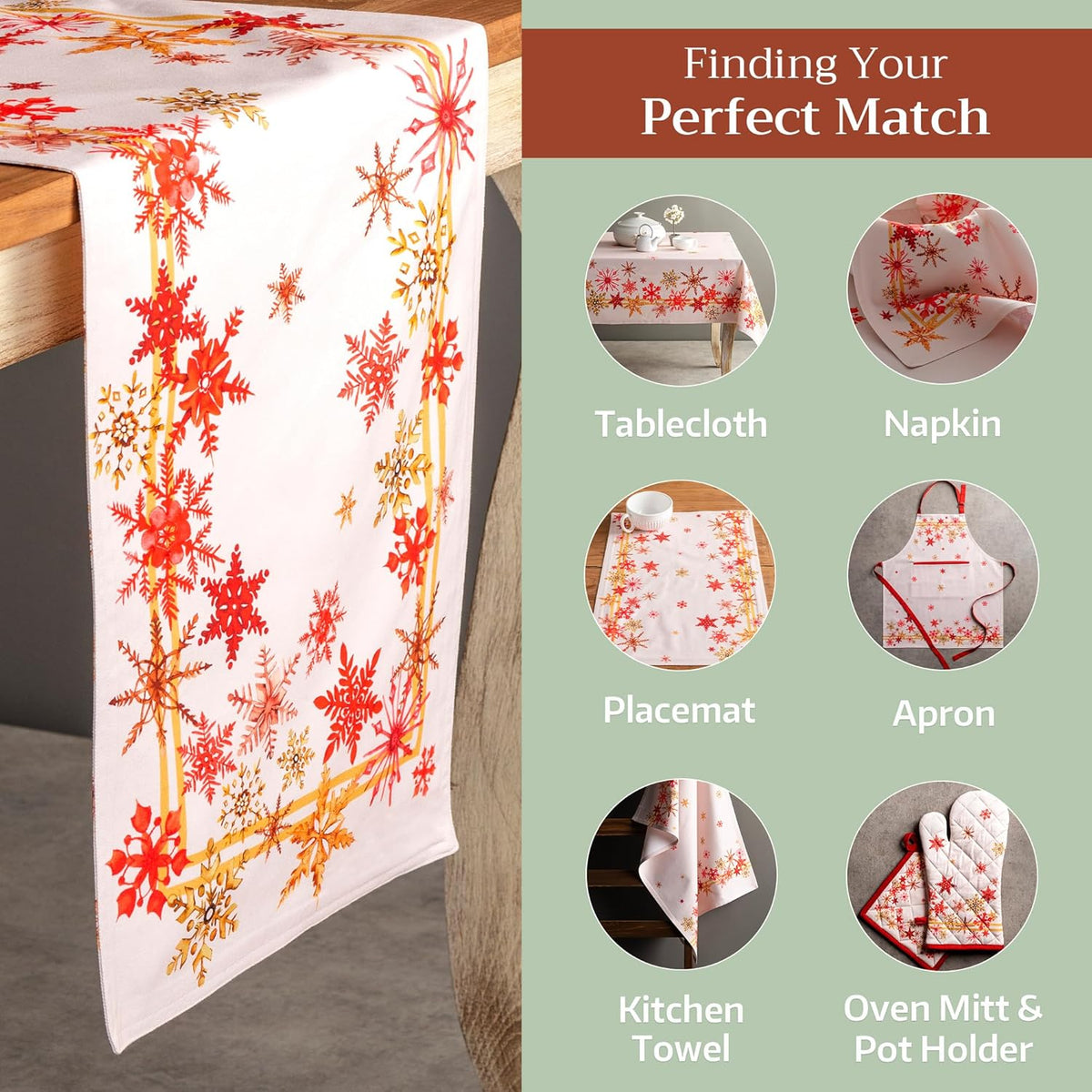 Maison d' Hermine Table Runner 100% Cotton Double Layer Table Runners 108 inches Long Decorative