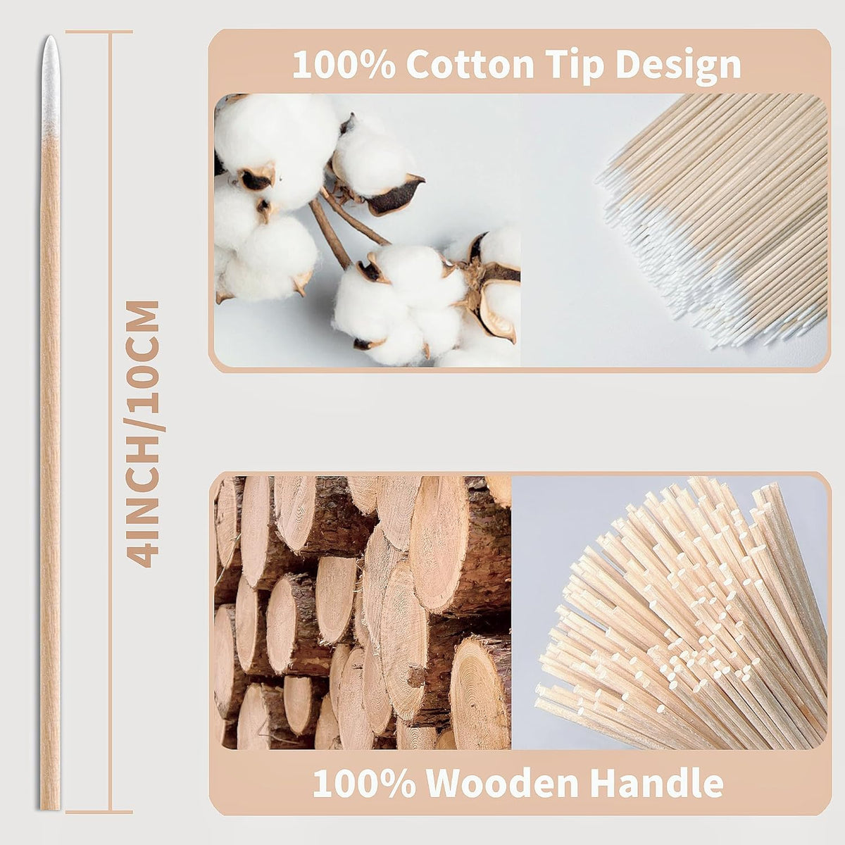600PCS Pointed Cotton Swabs - Precision Tip Cotton Swabs - 4 Inch Microblading Cotton Swabs