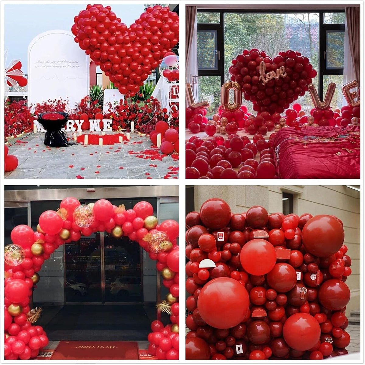 412pcs Red Balloons 18 12 10 5 Inch Red Balloon Garland Arch Kit Different Sizes Matte Latex