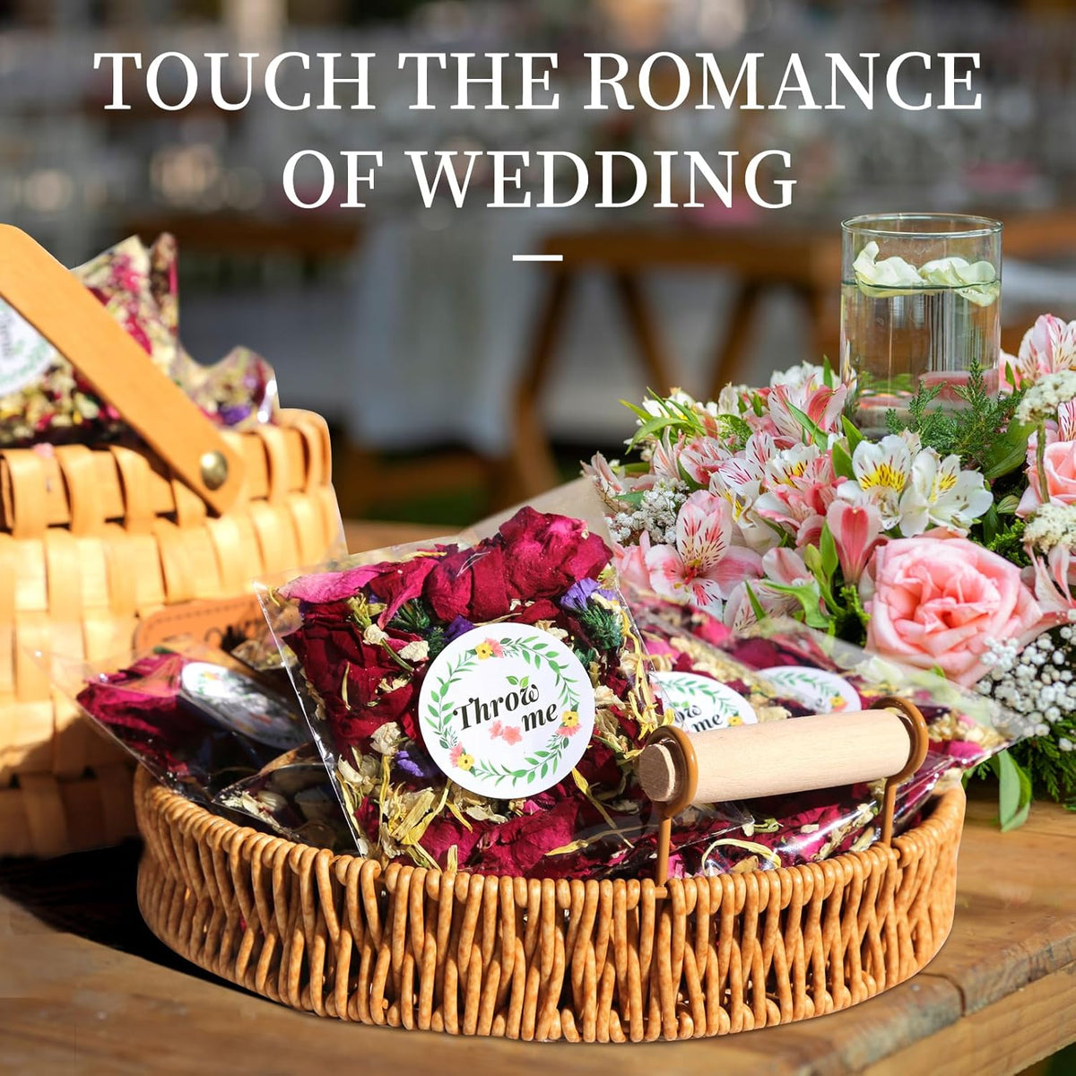 Oning 52 Pack Mix Biodegradable Confetti, Dried Flower Petals, Real Rose Petals for Weddings,Gifts