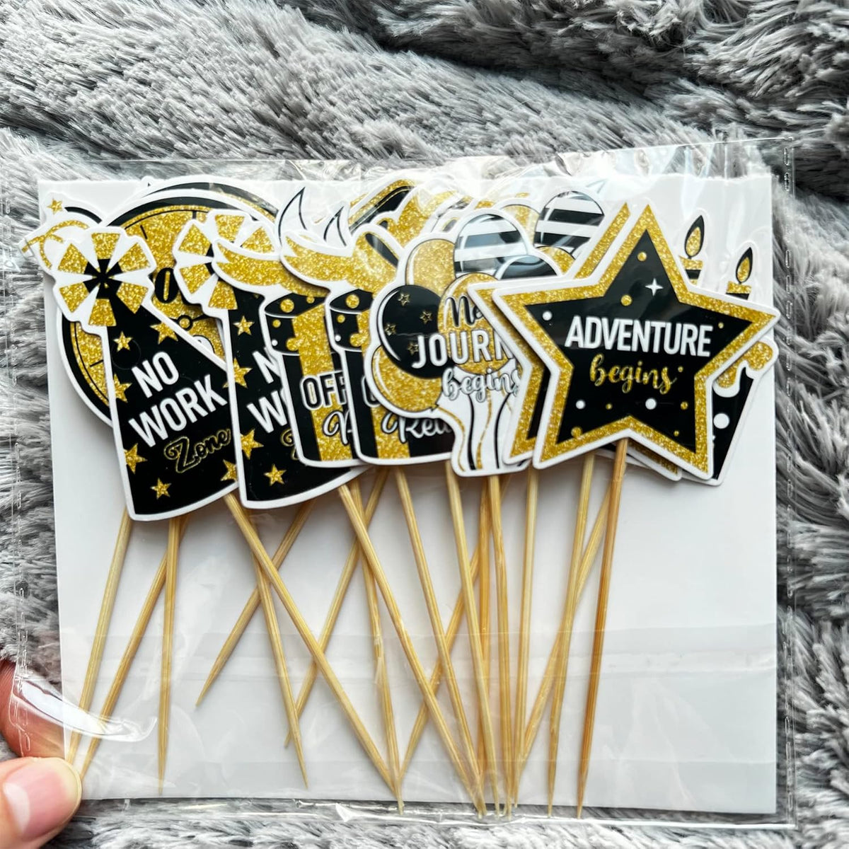 36 Pcs Happy Retirement Cupcake Toppers - NO DIY - Retired Cupcake Picks Retirement Theme Party