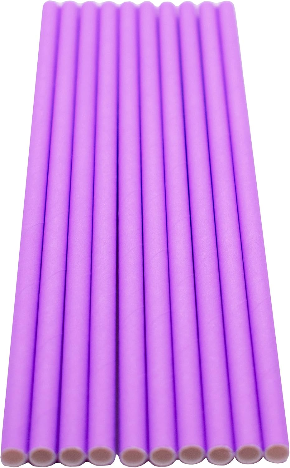 Pack of 300 Pastel Purple Biodegradable 4-Ply Paper Drinking Straws (Compostable, Non-toxic