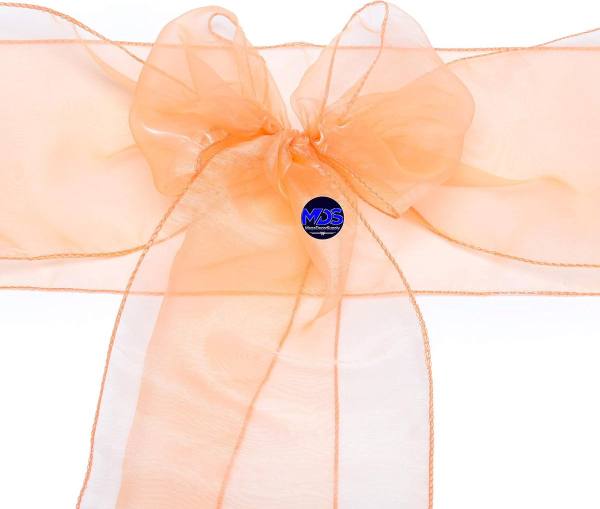 MDS Pack of 300 PCS Organza Chair Sashes Wider Dining Chair Bows Ribbon Tie Back for Wedding Party