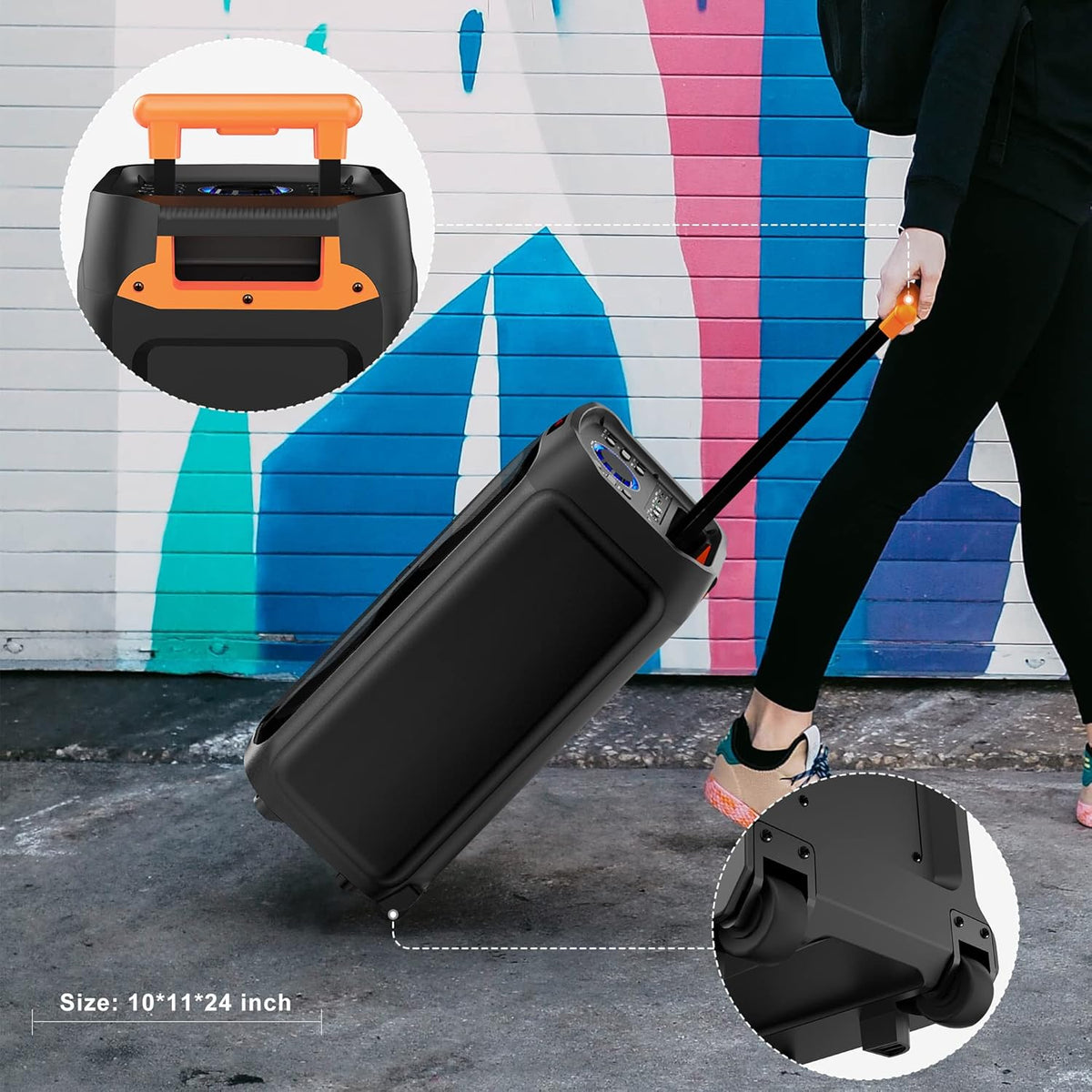 JYX Karaoke Machine with 2 Wireless Microphones, 8" Big Portable Bluetooth Speaker for Adults with