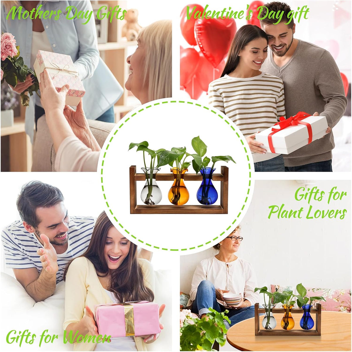 Plant Propagation Station Plant Terrarium Unique Birthday Gifts for Women Home Office Decor Planter