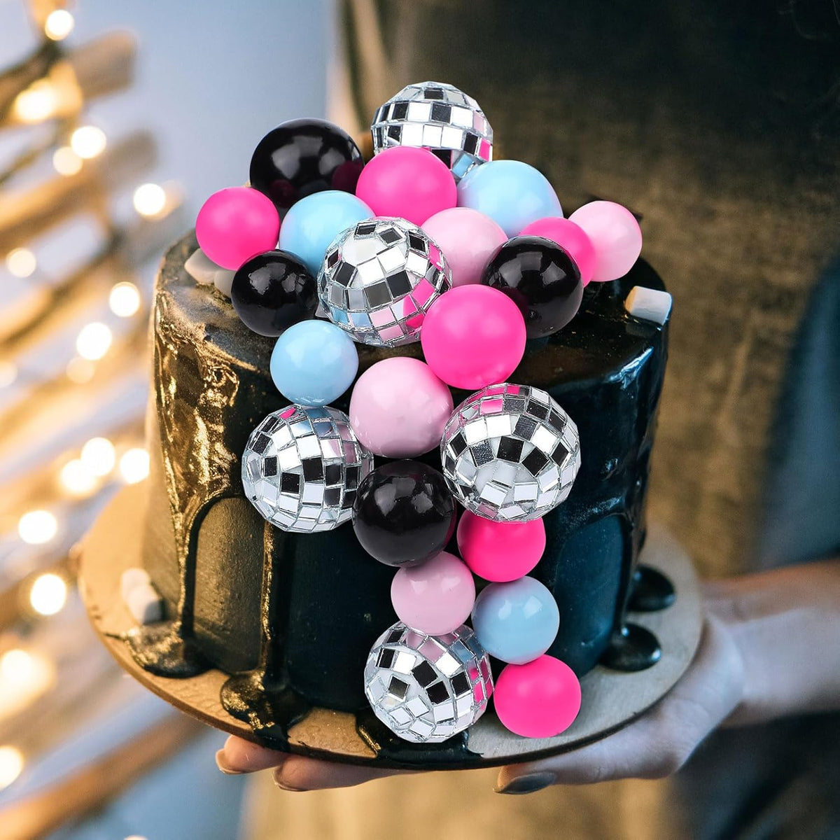 108 Pcs Balls Cake Topper DIY Cupcake Insert Foam Balloons for Cake Baking Wedding Anniversary