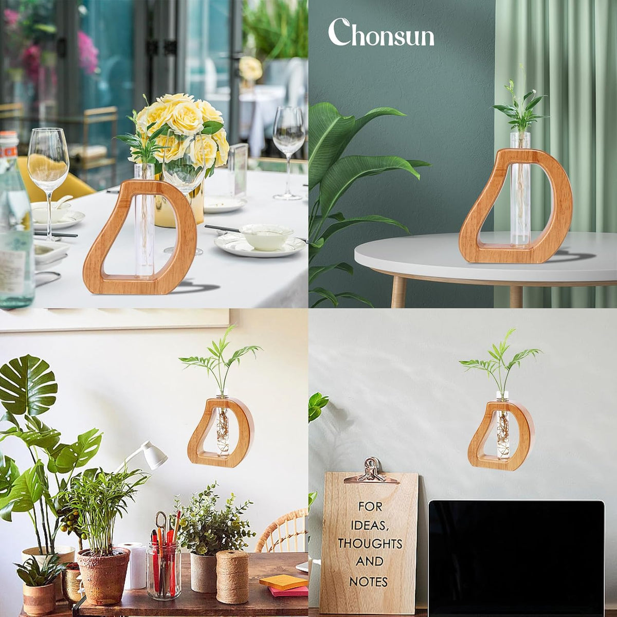 Plant Propagation Stations Wall Hanging Terrariums Home Decor Plants Glass Test Tube Planter with