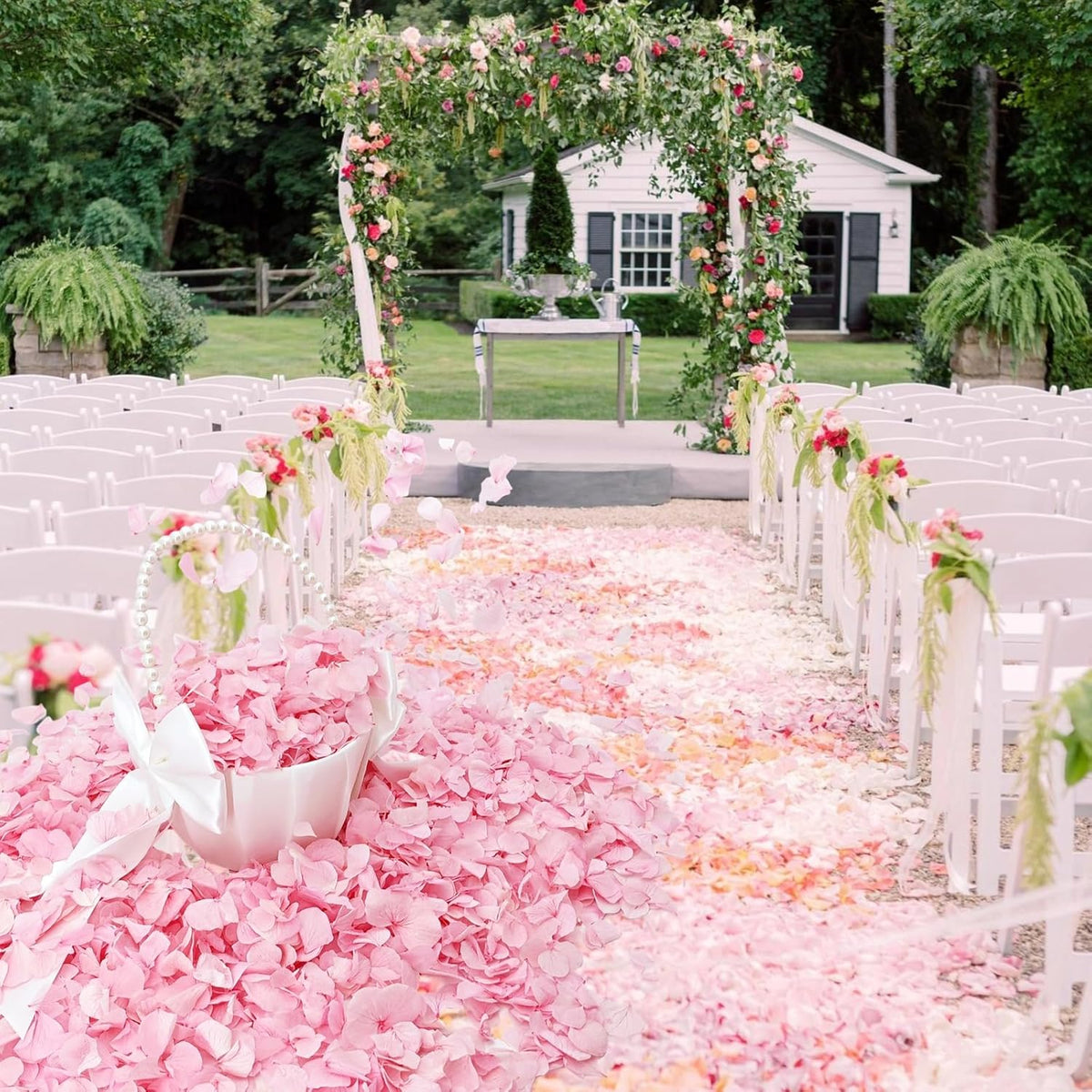 1500Pcs Real Hydrangea Pink Dried Flower Petals - 1.06 oz Natural Dried Pink Petals for Romantic