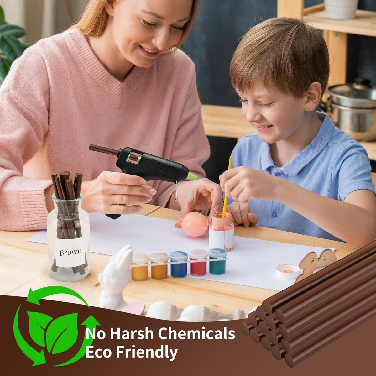 MATUFF Brown hot Glue Sticks Full Size 0.43” Dia x 8” Long, 20 pcs Hot melt Adhesive Glue Sticks