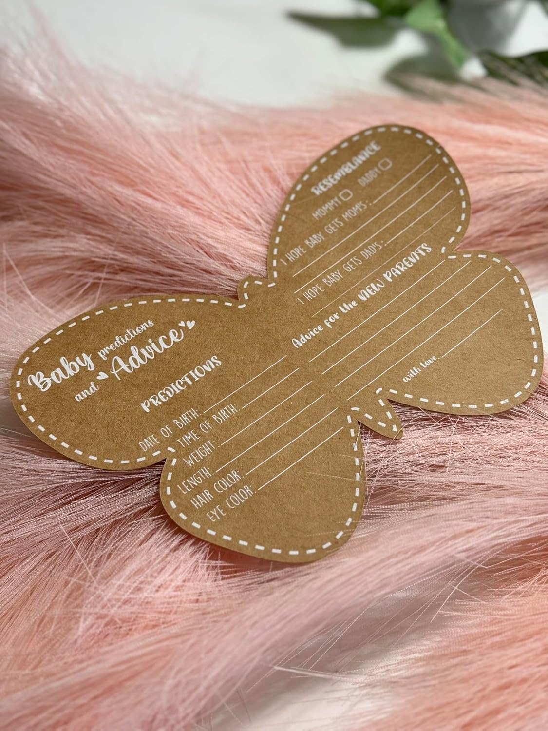 Butterfly Baby Shower Decorations - Baby Shower Advice Cards for Parents to Be- Baby Shower Games