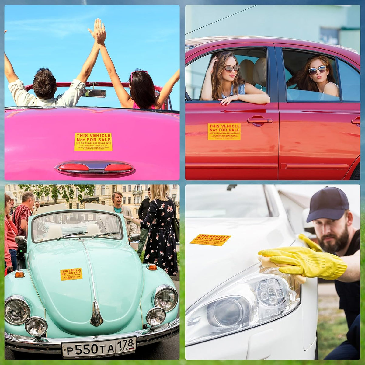 500 Pcs Car Dealership Supplies This Vehicle Not for Sale Stickers Car Dealer Yellow and Red