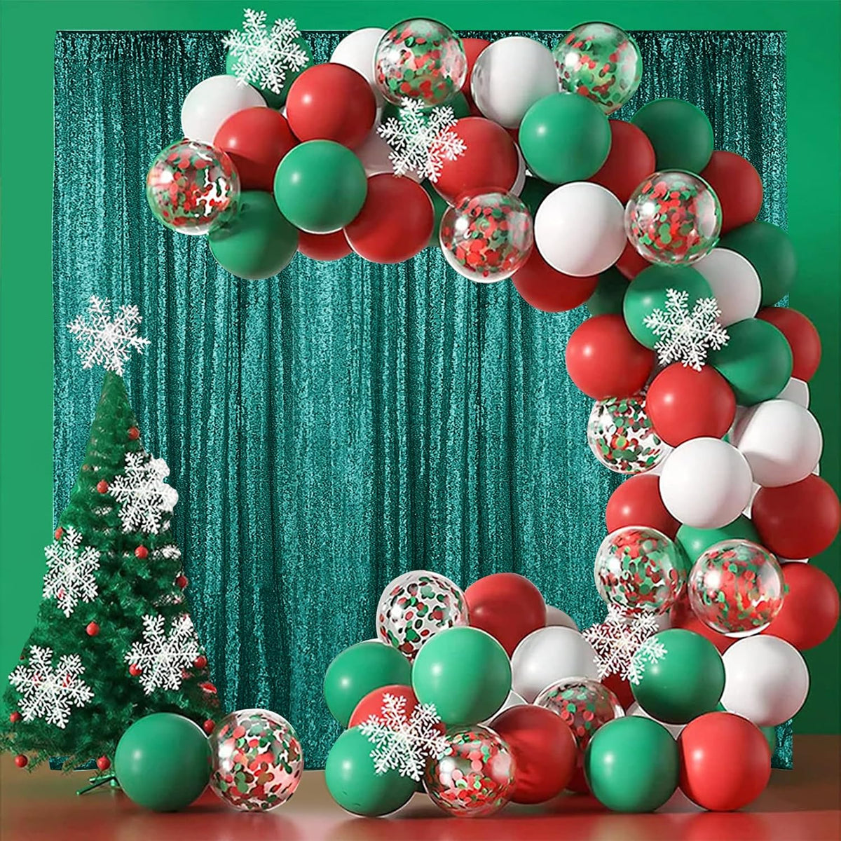 Hahuho Hunter Sequin Backdrop Curtain, 4PCS 2FTx8FT Glitter Backdrop Curtain for Parties